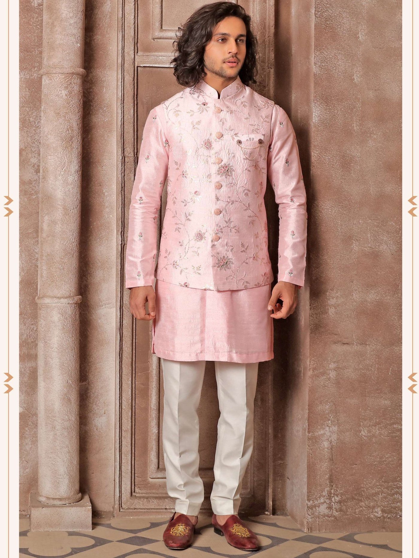 Kurta Payjama With Jacket - Roop Darshan