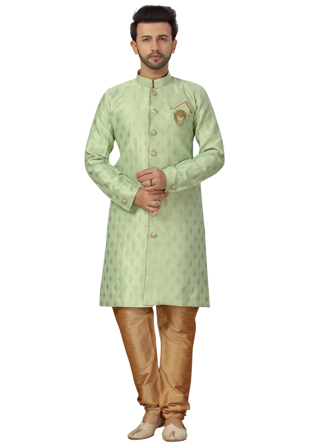 Brocade Embroidered Kurta Payjama - Roop Darshan
