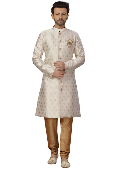 Brocade Embroidered Kurta Payjama - Roop Darshan