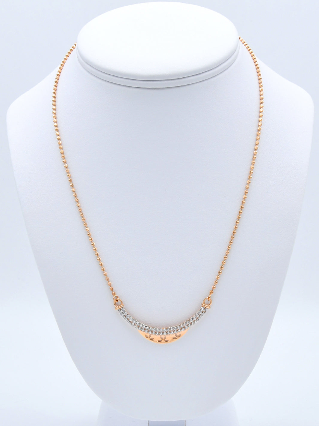 18ct Rose Gold CZ Fancy Chain - Roop Darshan