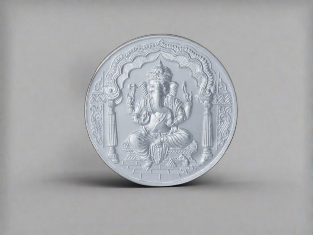10 Gram Silver Ganesha Coin - Roop Darshan