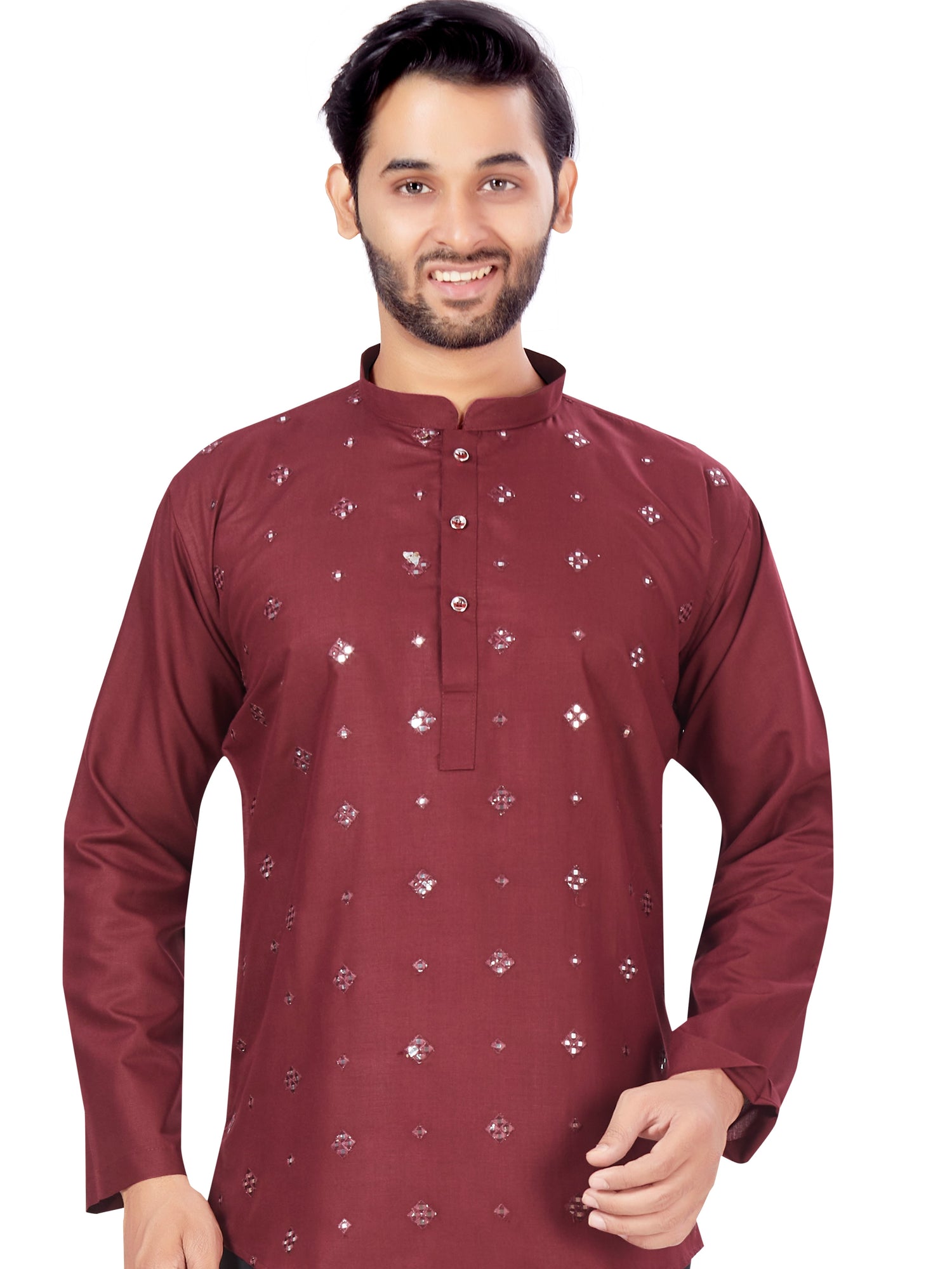 Mens Sequin Embroidered Kurti. - Roop Darshan