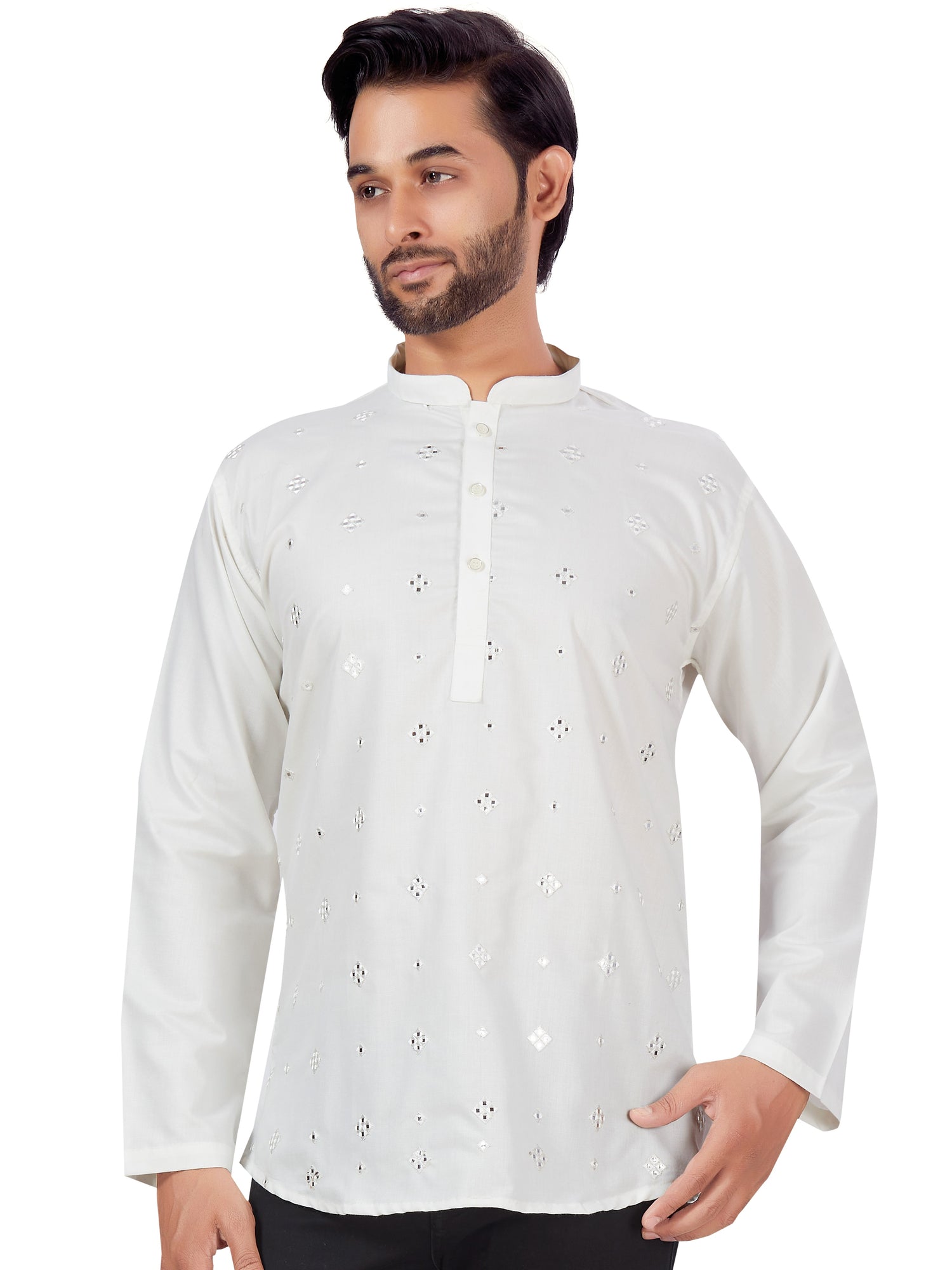 Mens Sequin Embroidered Kurti. - Roop Darshan