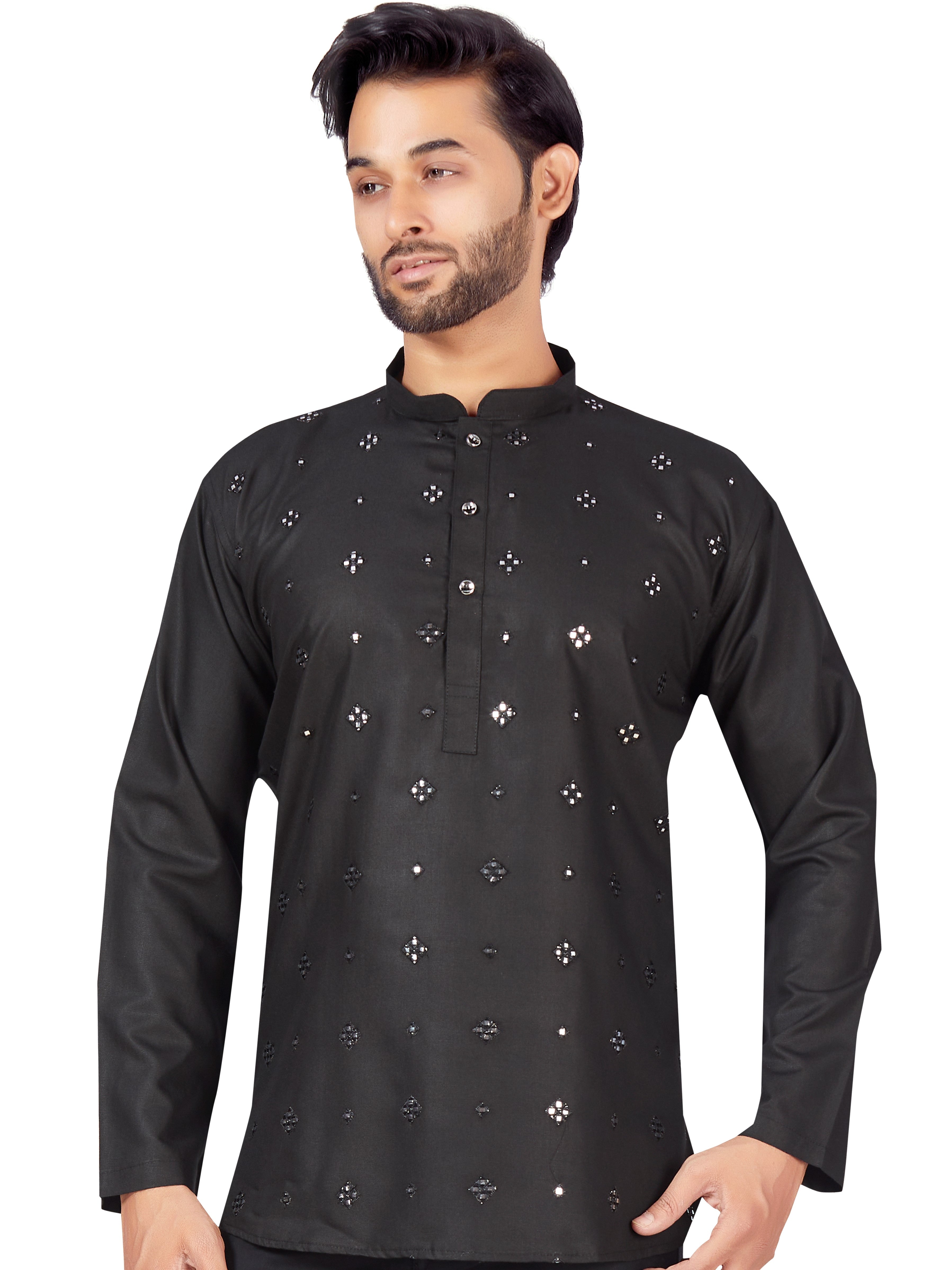 Mens Sequin Embroidered Kurti. - Roop Darshan