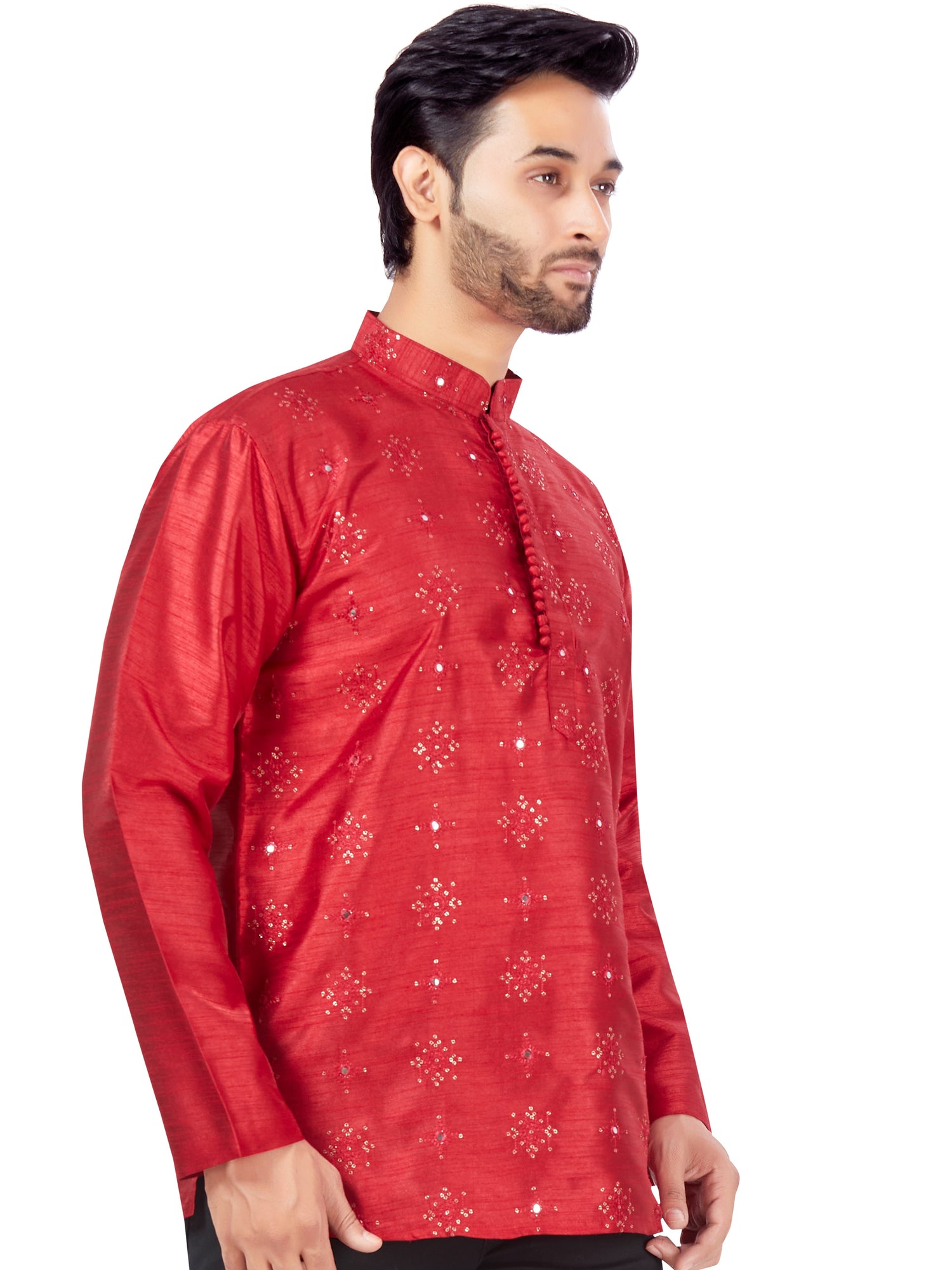 Mens Sequin Embroidered Kurti - Roop Darshan