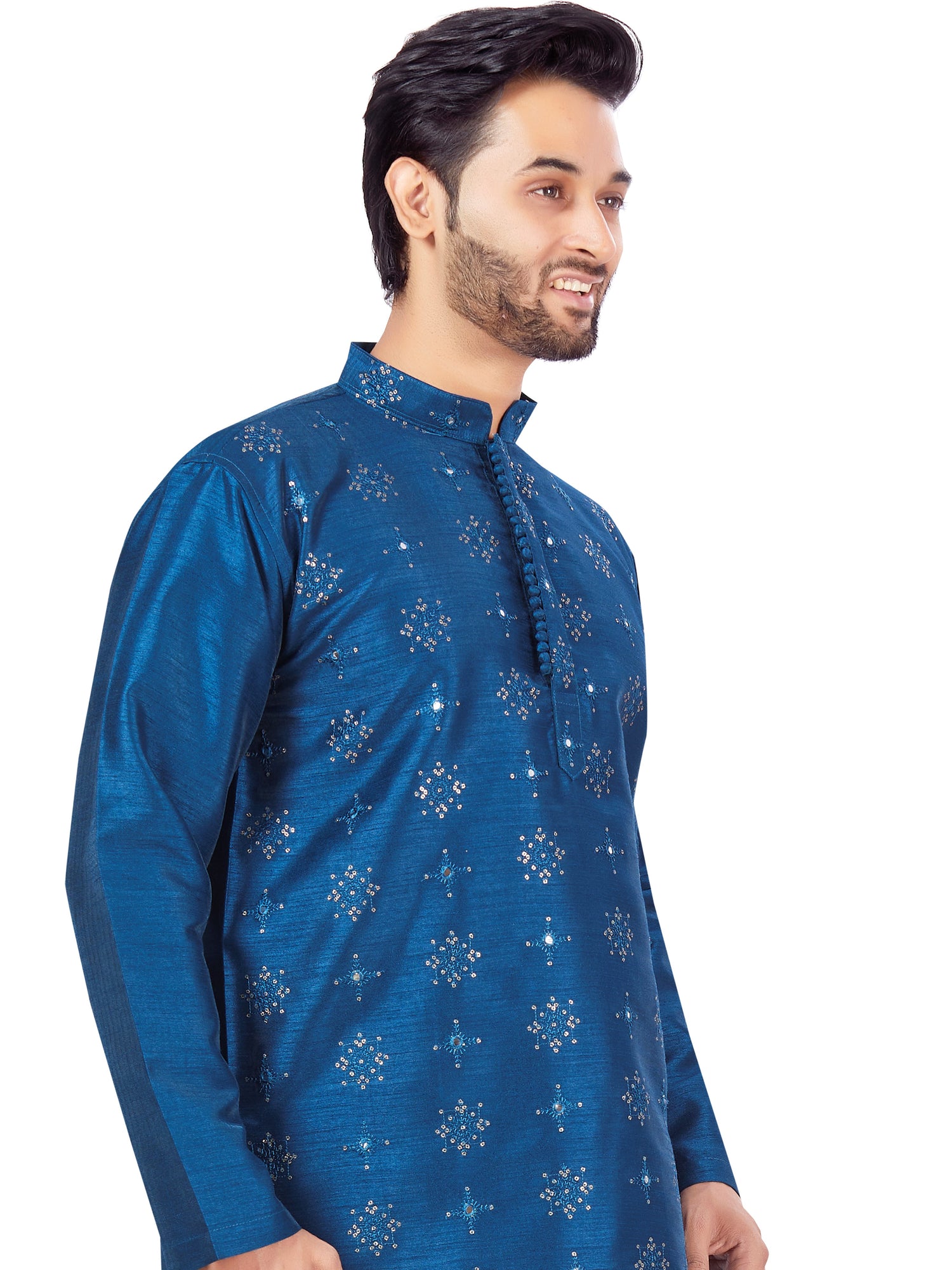Mens Sequin Embroidered Kurti - Roop Darshan