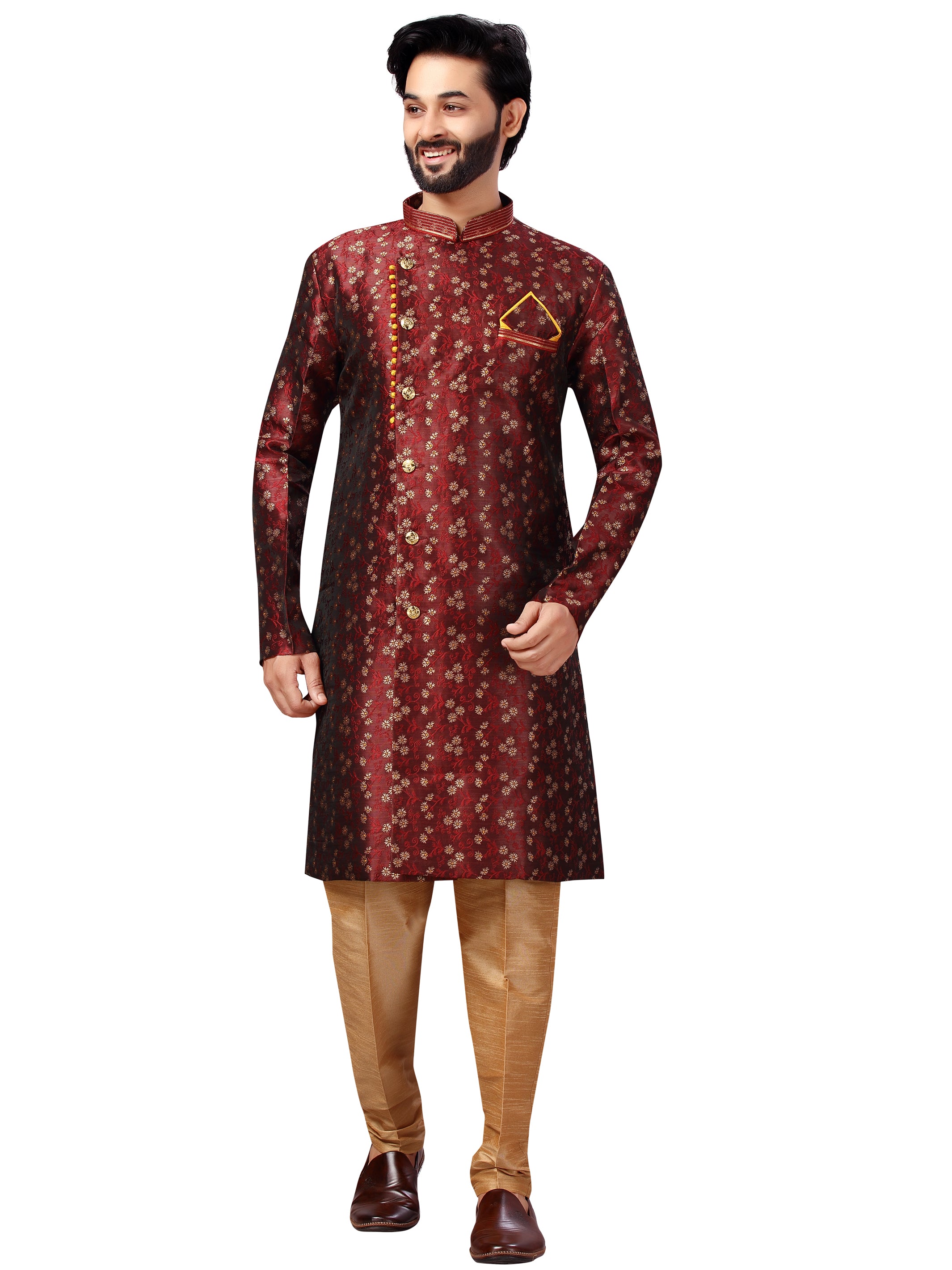 Silk Brocade Kurta Payjama - Roop Darshan
