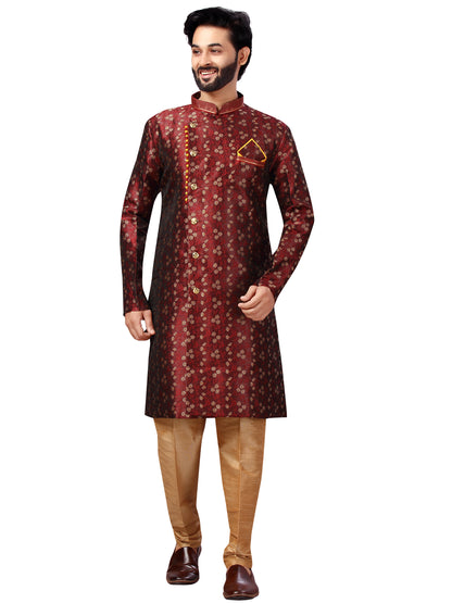 Silk Brocade Kurta Payjama - Roop Darshan