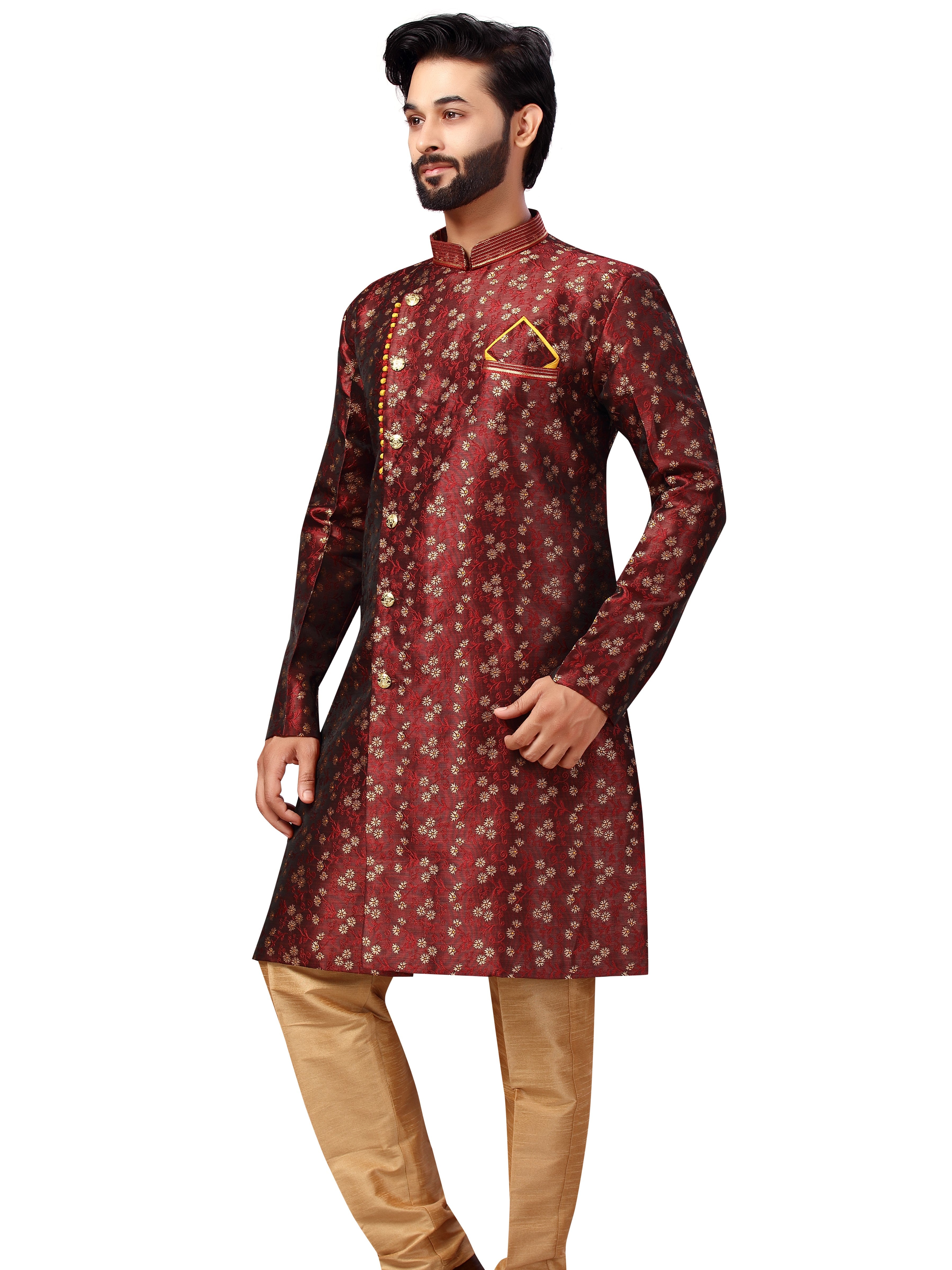 Silk Brocade Kurta Payjama - Roop Darshan