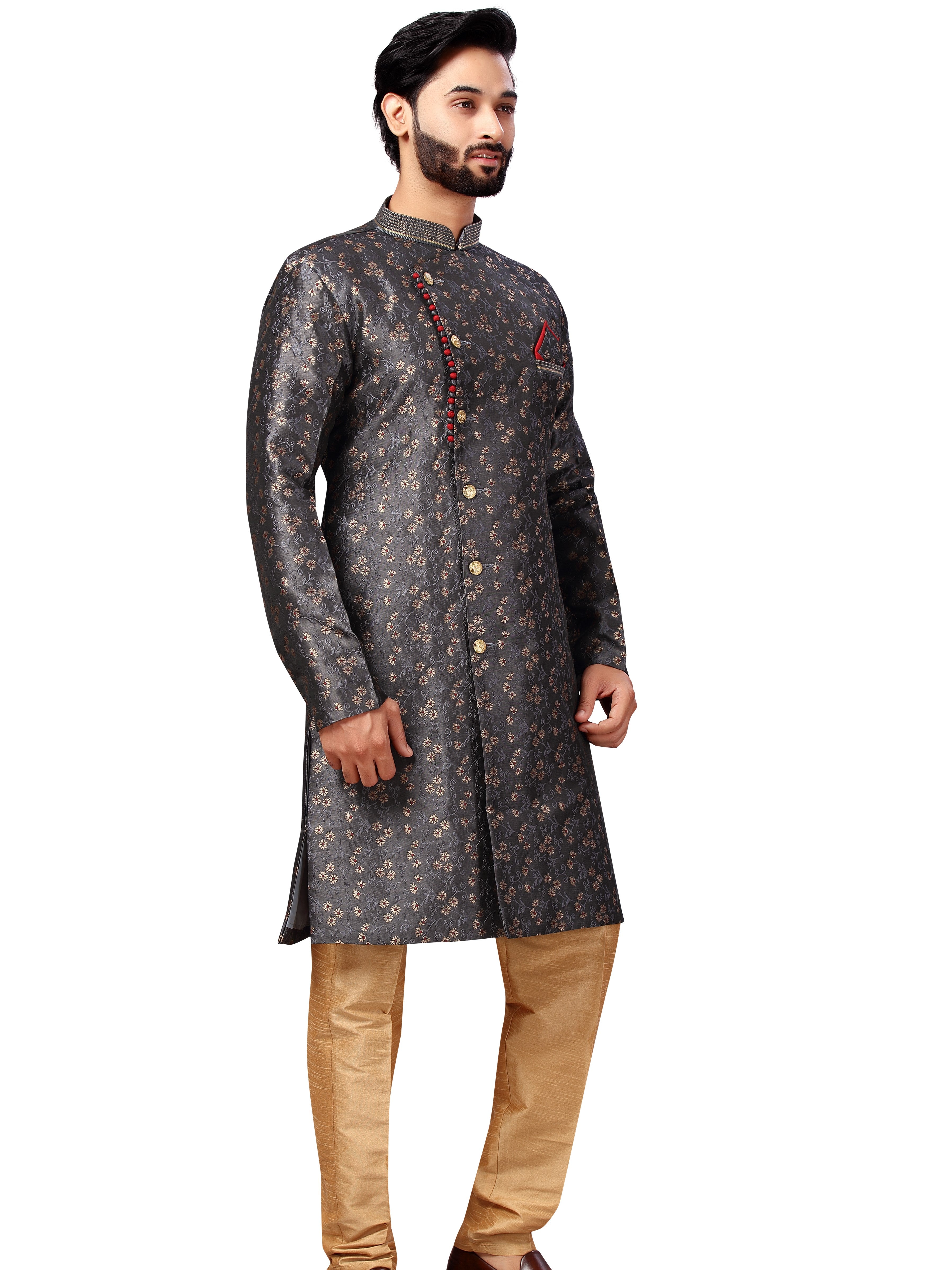 Silk Brocade Kurta Payjama - Roop Darshan