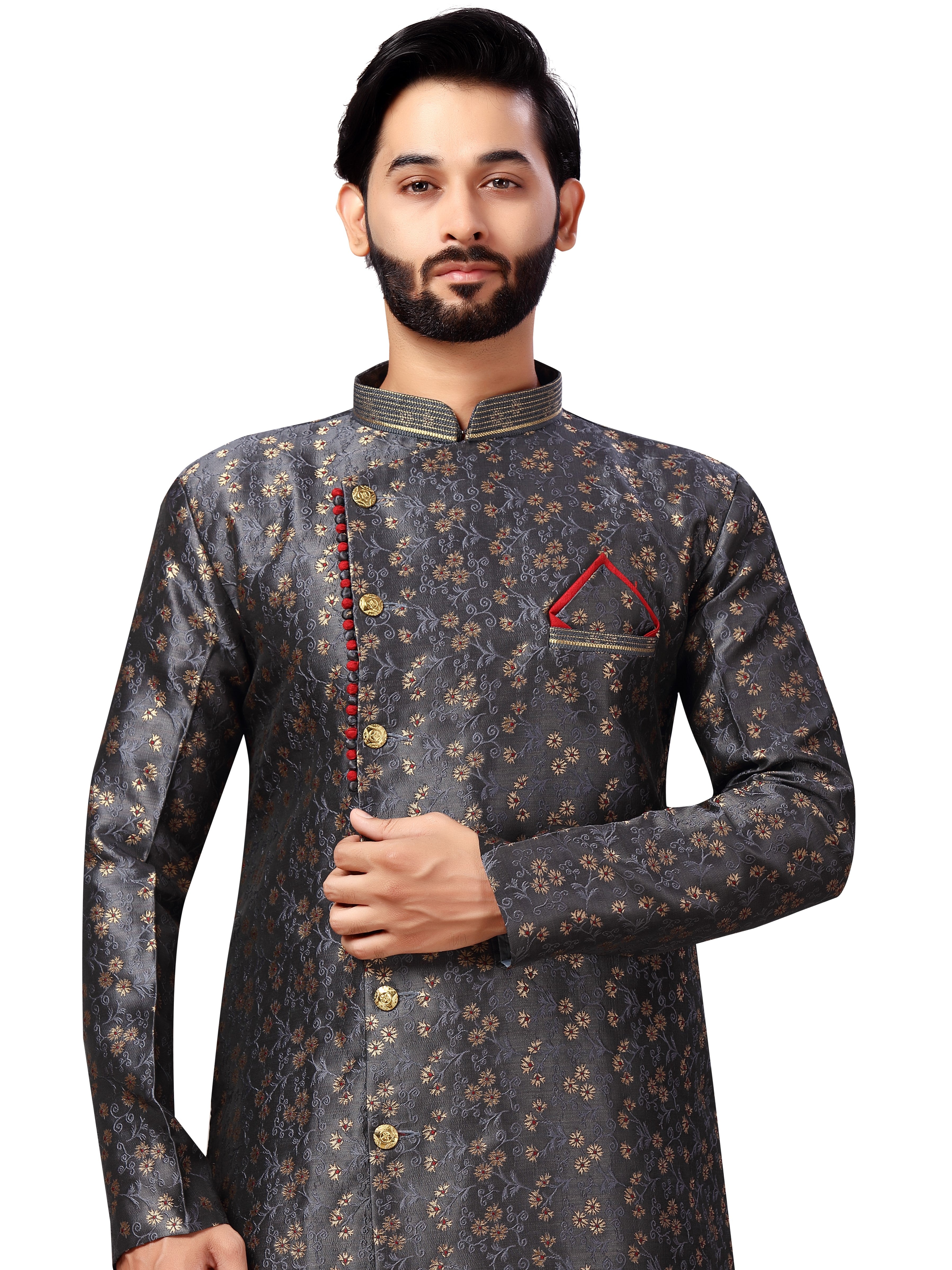 Silk Brocade Kurta Payjama - Roop Darshan