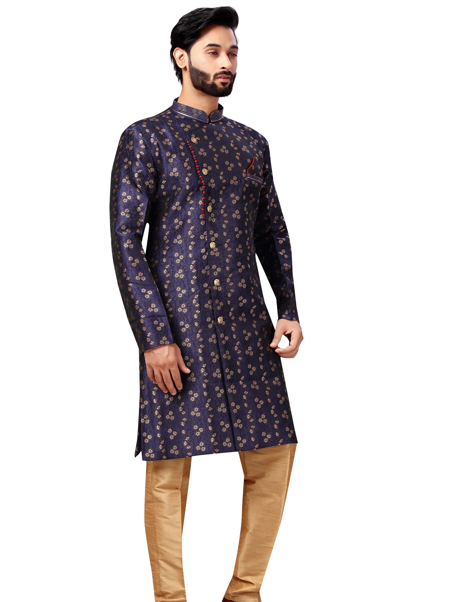 Silk Brocade Kurta Payjama - Roop Darshan