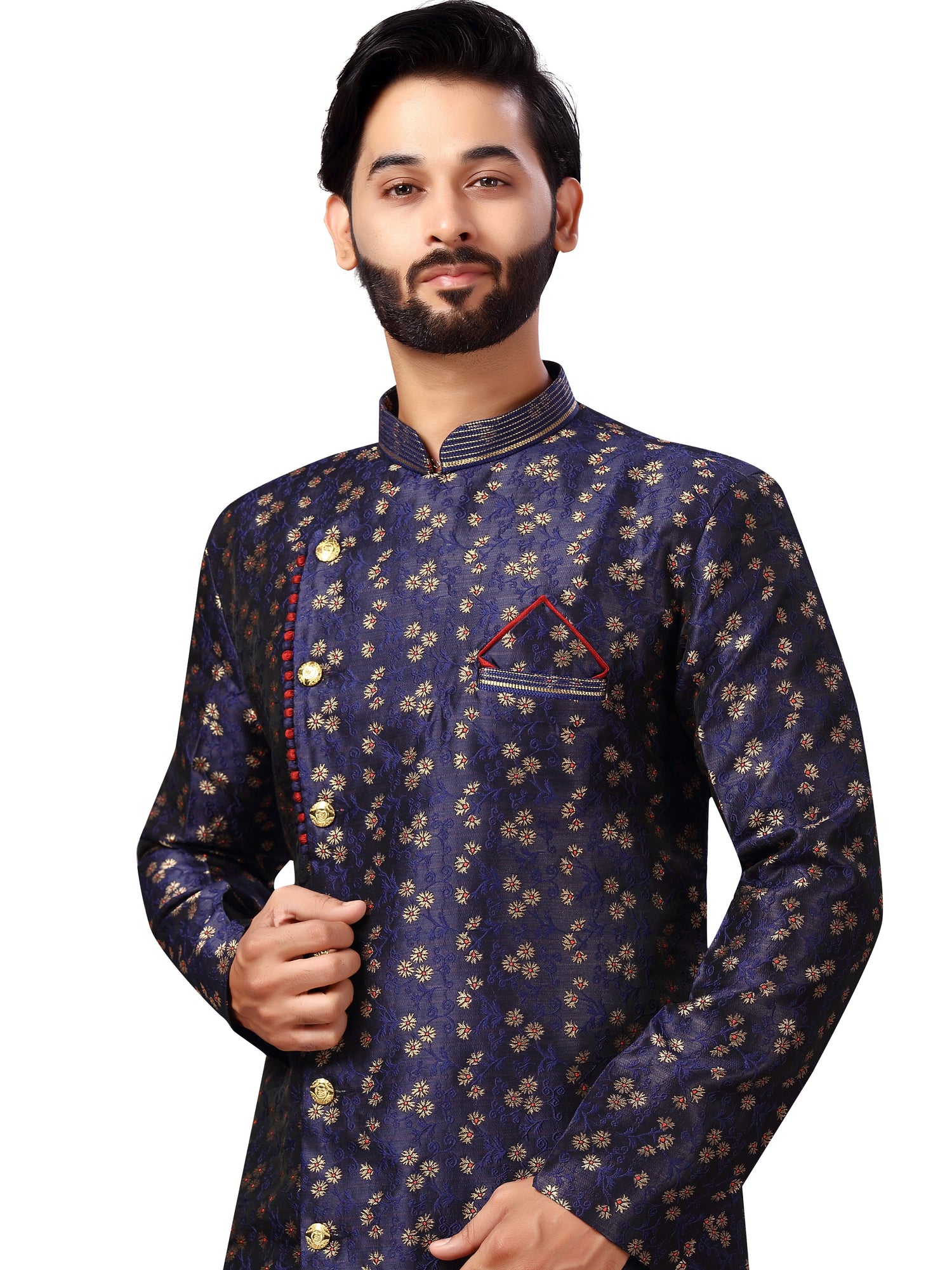 Silk Brocade Kurta Payjama - Roop Darshan