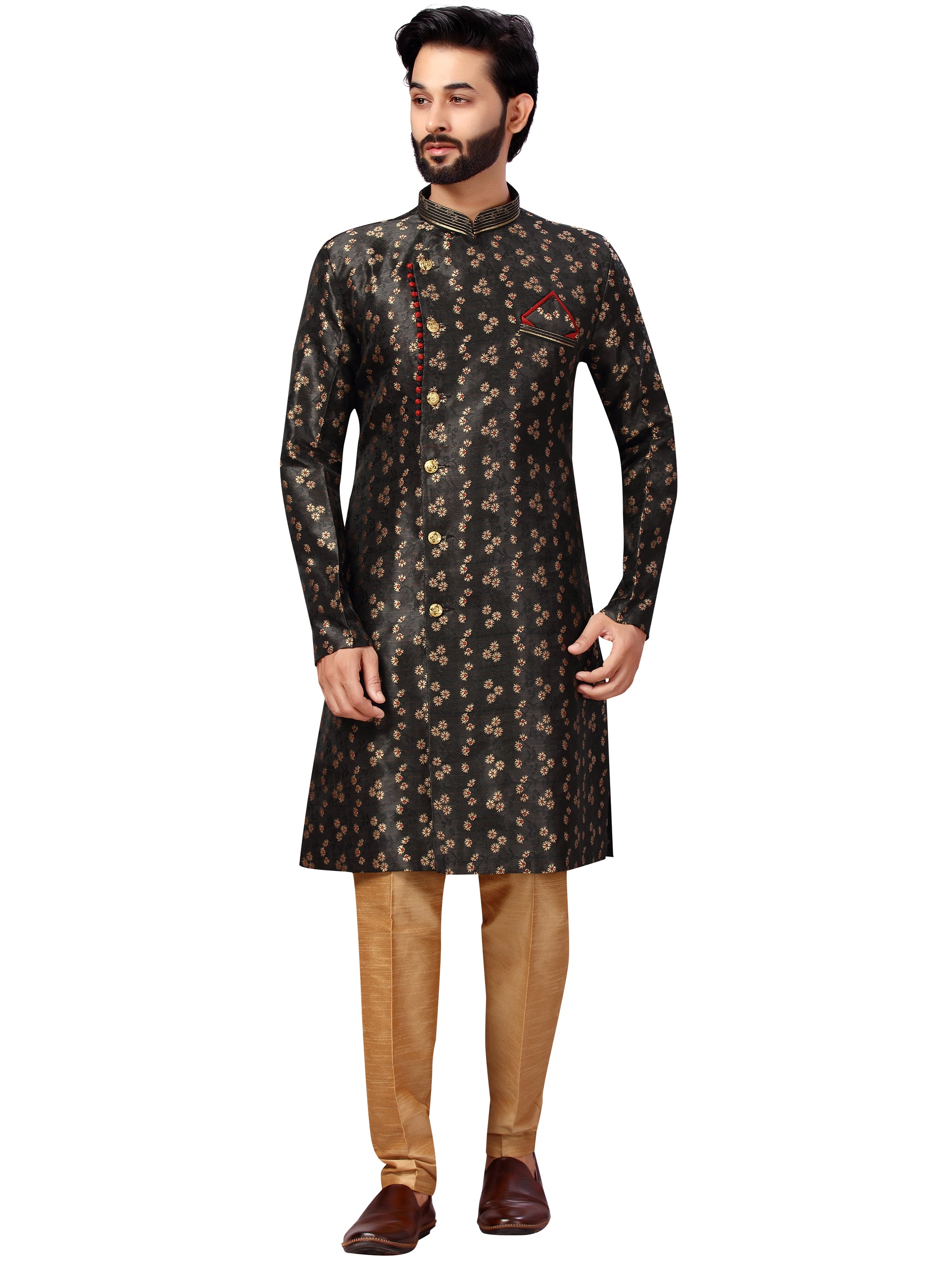 Silk Brocade Kurta Payjama - Roop Darshan