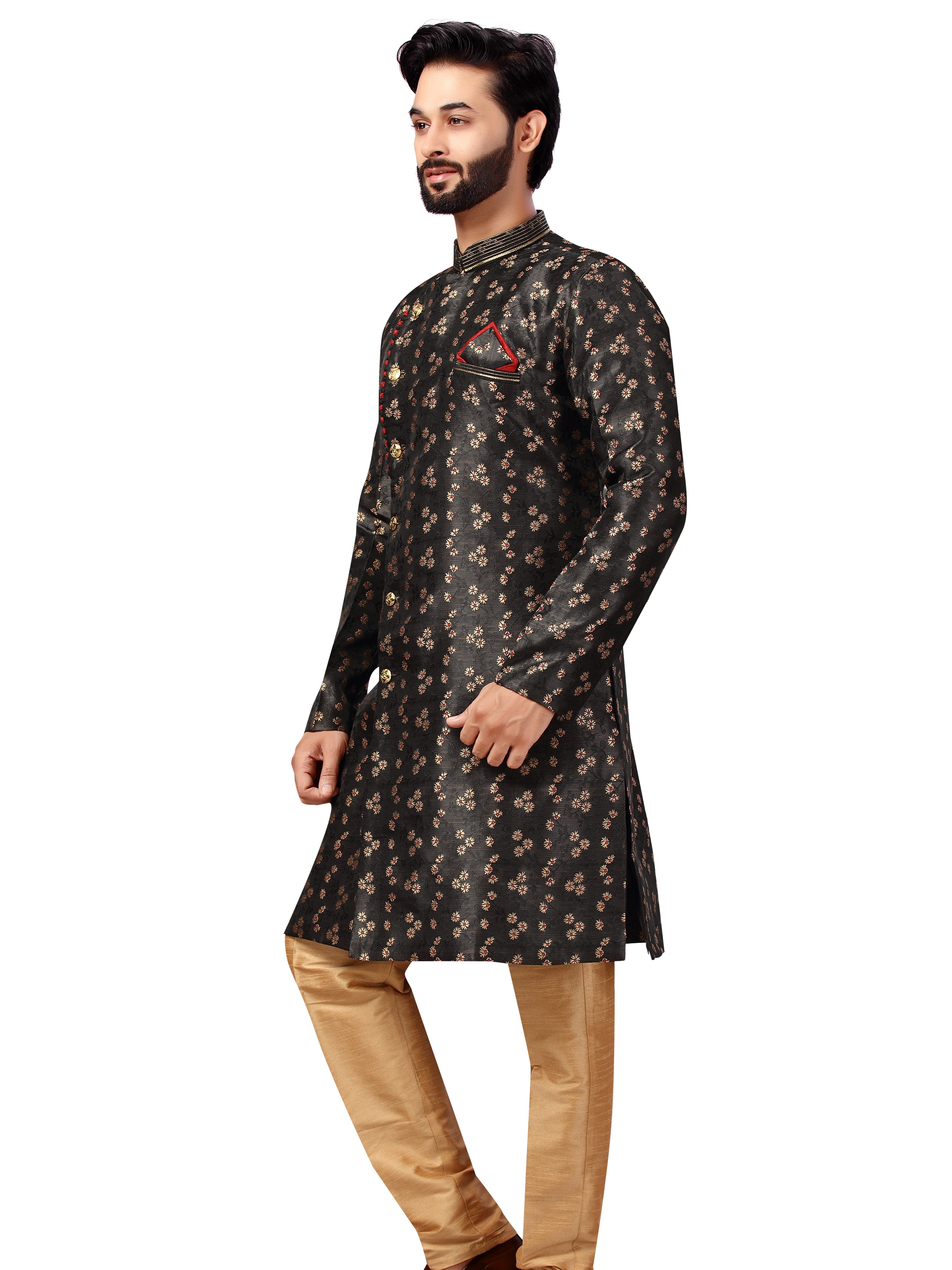 Silk Brocade Kurta Payjama - Roop Darshan