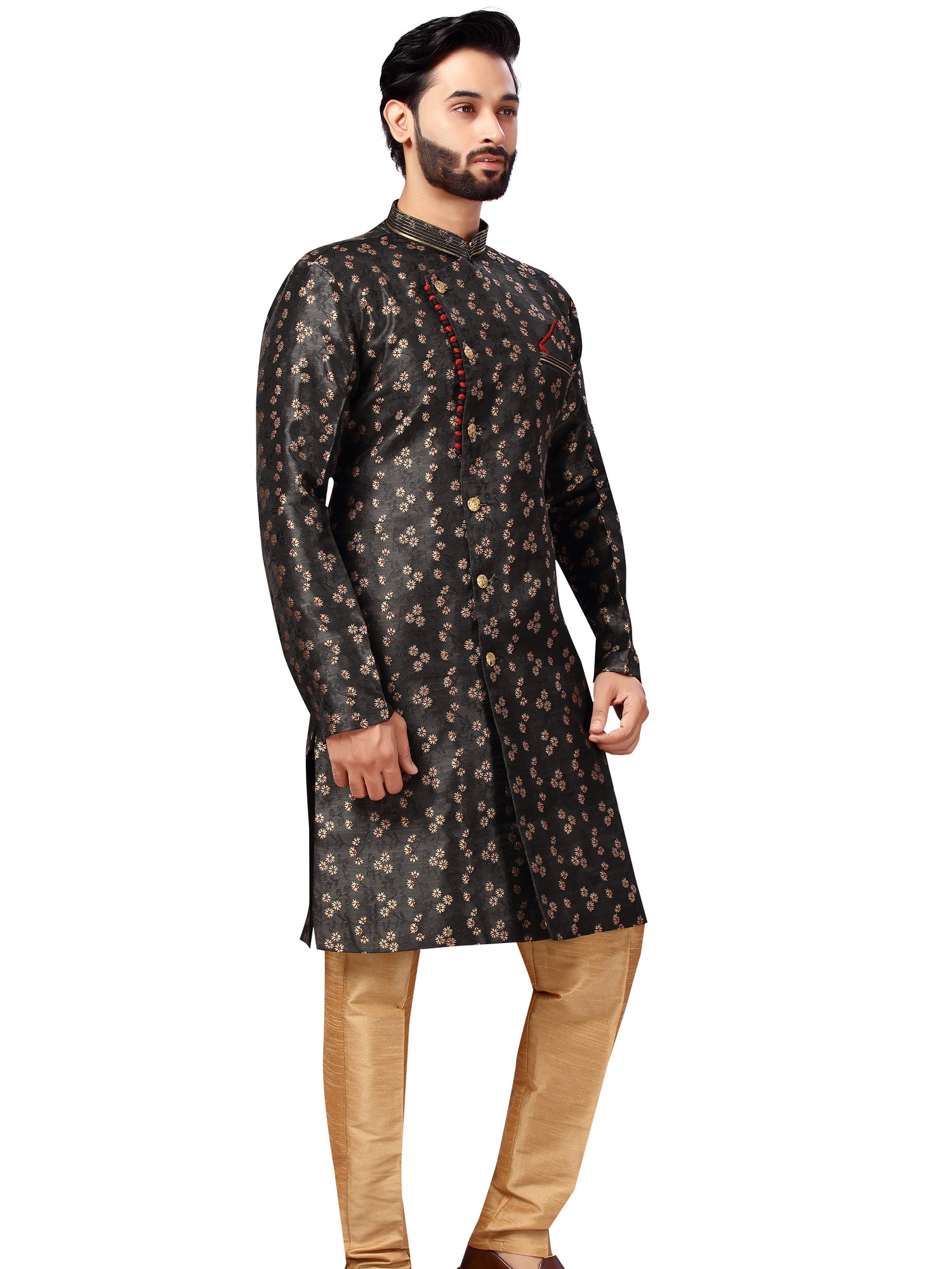 Silk Brocade Kurta Payjama - Roop Darshan