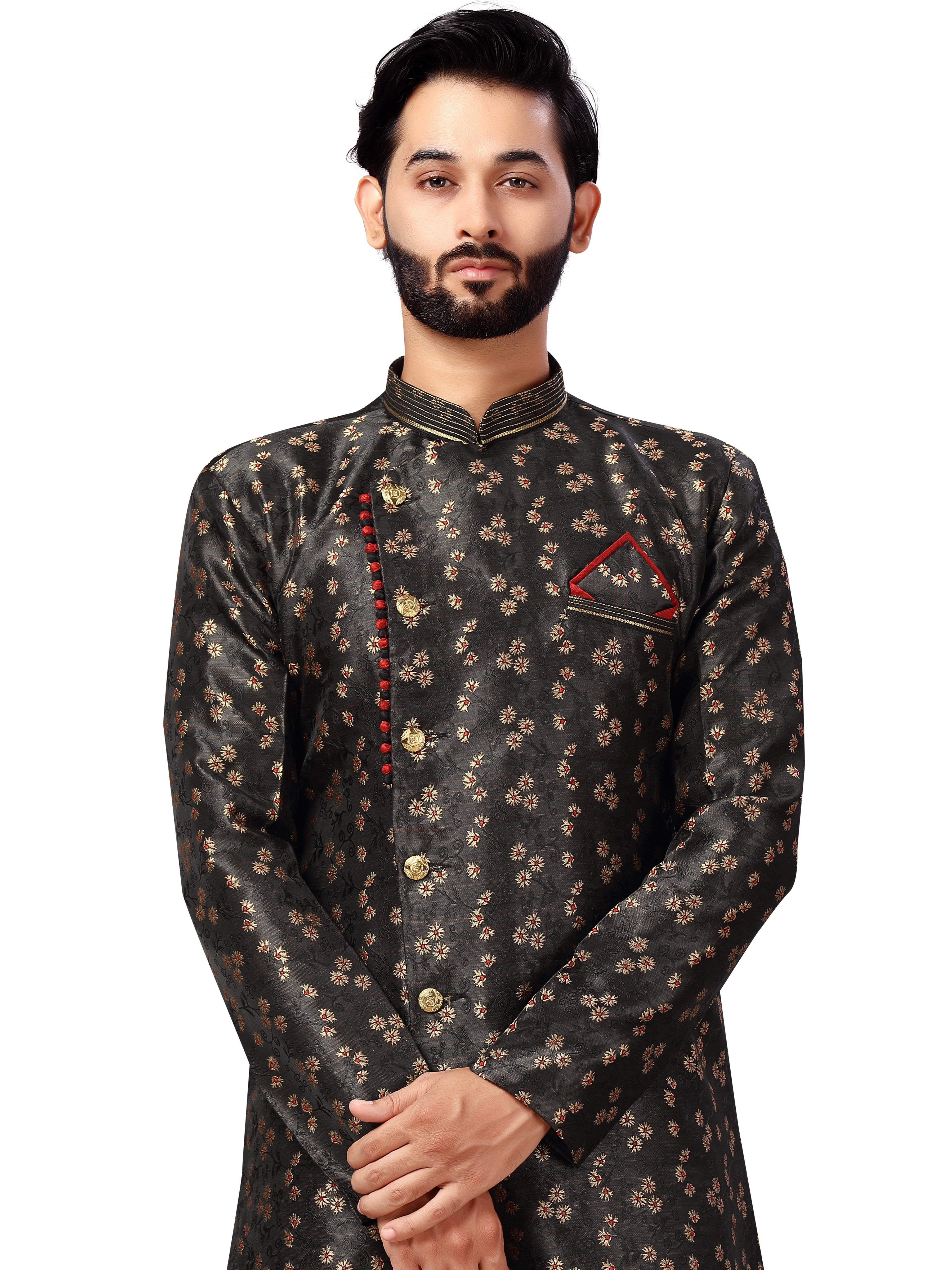 Silk Brocade Kurta Payjama - Roop Darshan