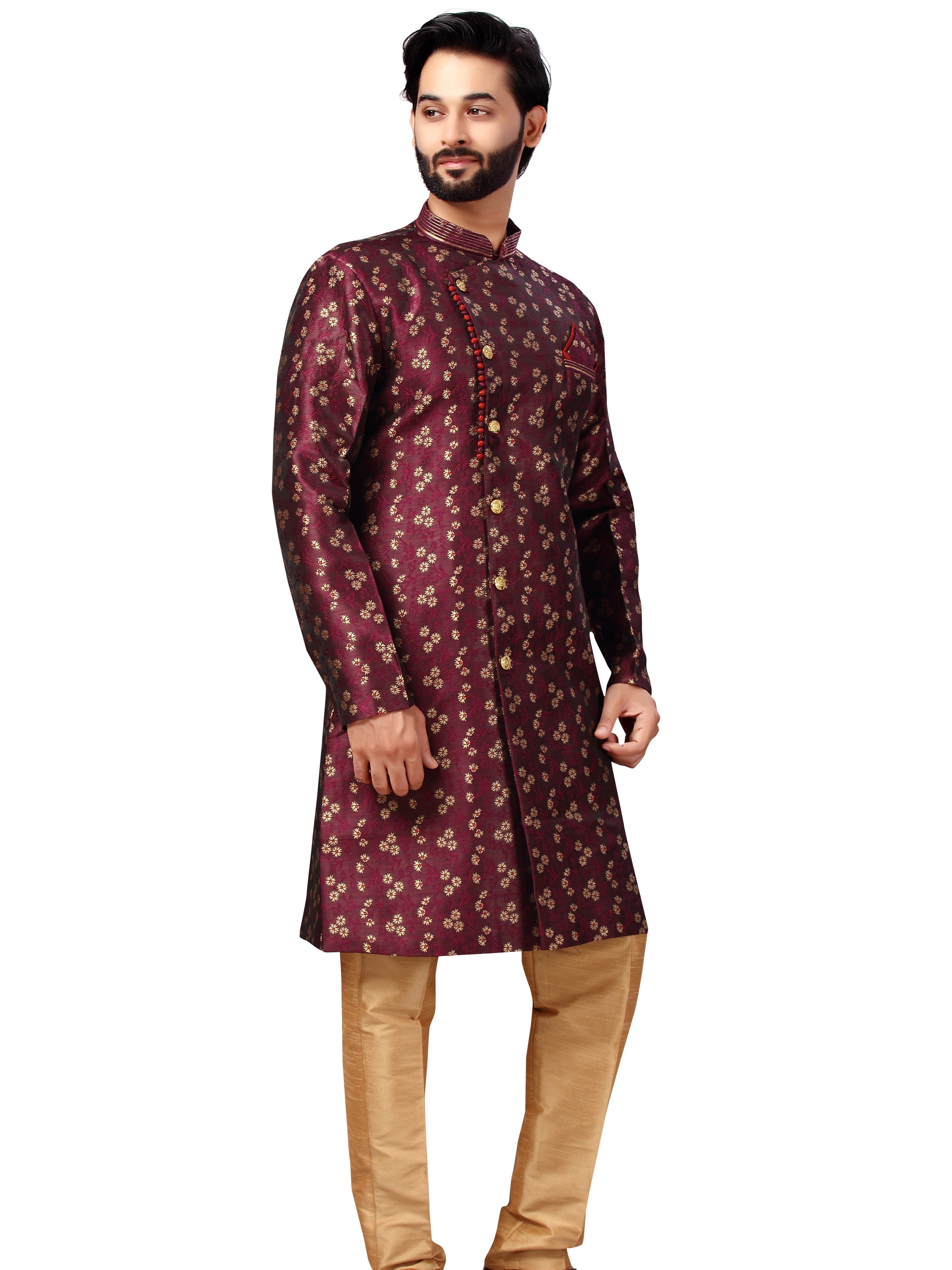 Silk Brocade Kurta Payjama - Roop Darshan