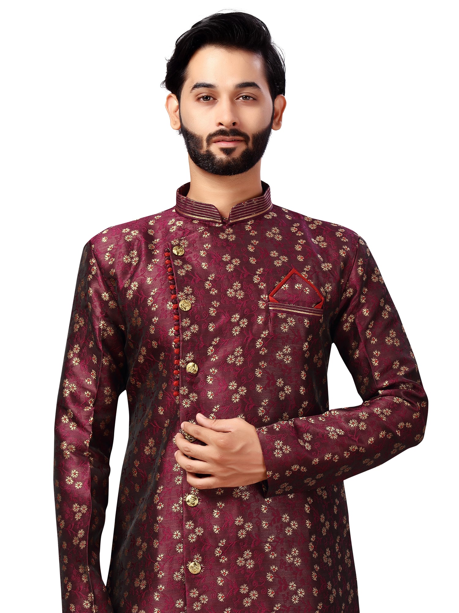 Silk Brocade Kurta Payjama - Roop Darshan