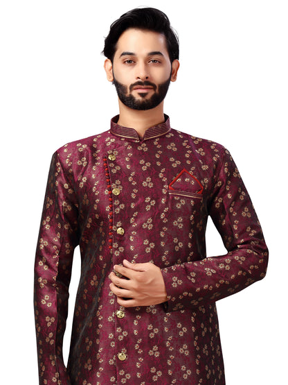 Silk Brocade Kurta Payjama - Roop Darshan