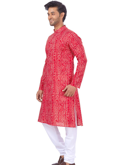 Mens Printed Kurta Payjama - Roop Darshan