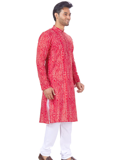 Mens Printed Kurta Payjama - Roop Darshan