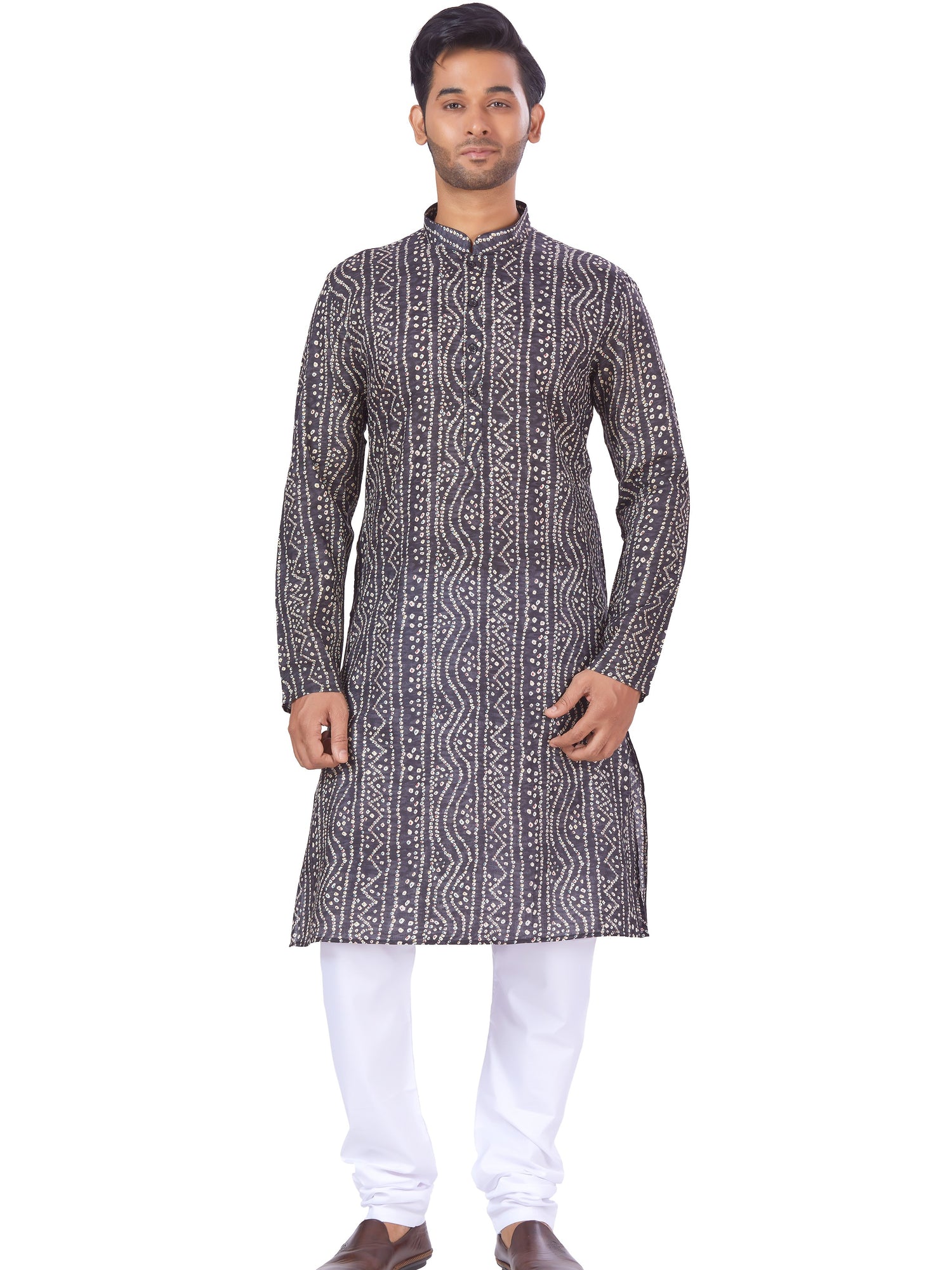 Mens Printed Kurta Payjama - Roop Darshan