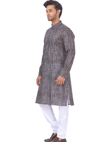 Mens Printed Kurta Payjama - Roop Darshan
