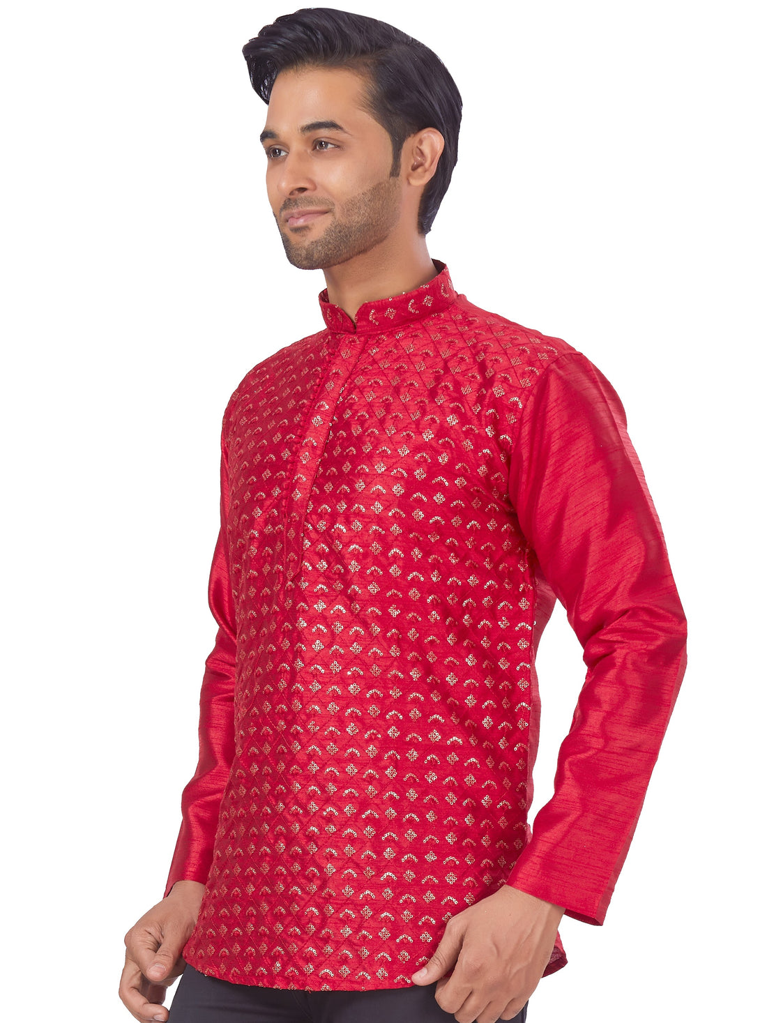 Mens Sequin Embroidered Kurti - Roop Darshan