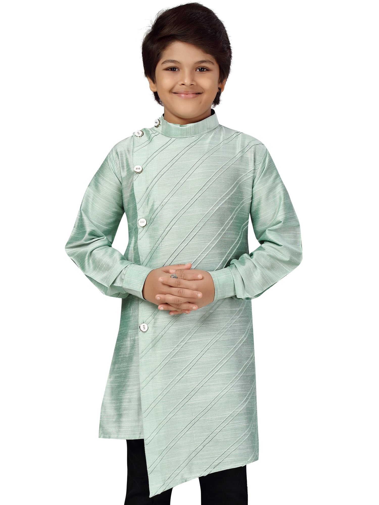 Boys Crosscut Cotton Silk Kurta - Roop Darshan
