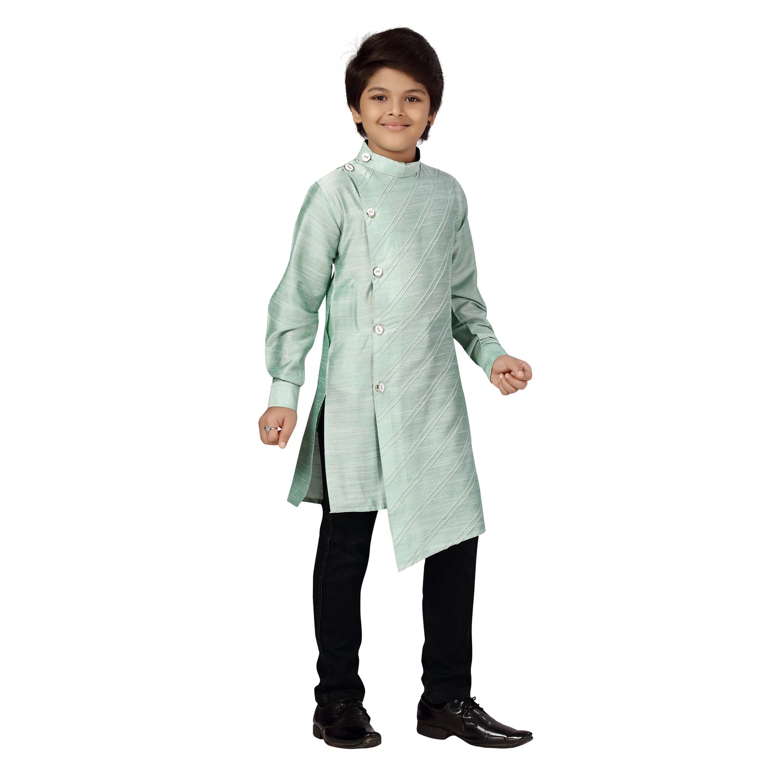 Boys Crosscut Cotton Silk Kurta - Roop Darshan