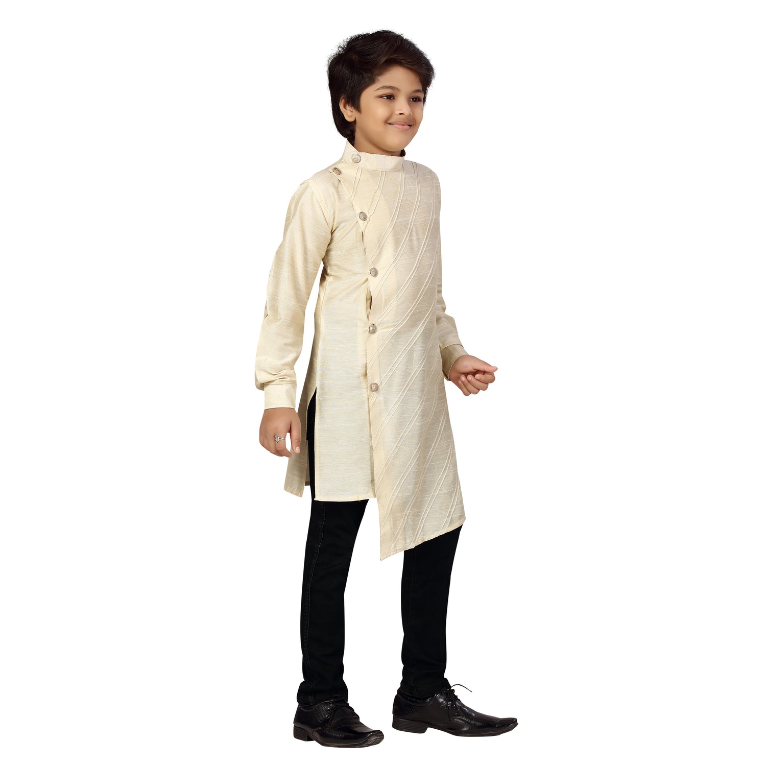 Boys Crosscut Cotton Silk Kurta - Roop Darshan