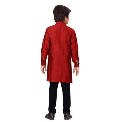 Boys Crosscut Cotton Silk Kurta - Roop Darshan