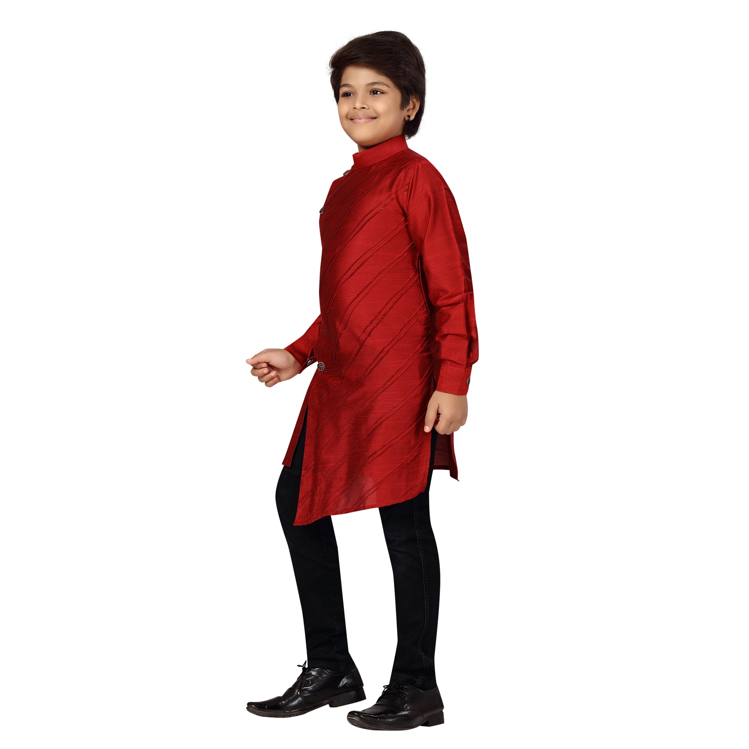 Boys Crosscut Cotton Silk Kurta - Roop Darshan