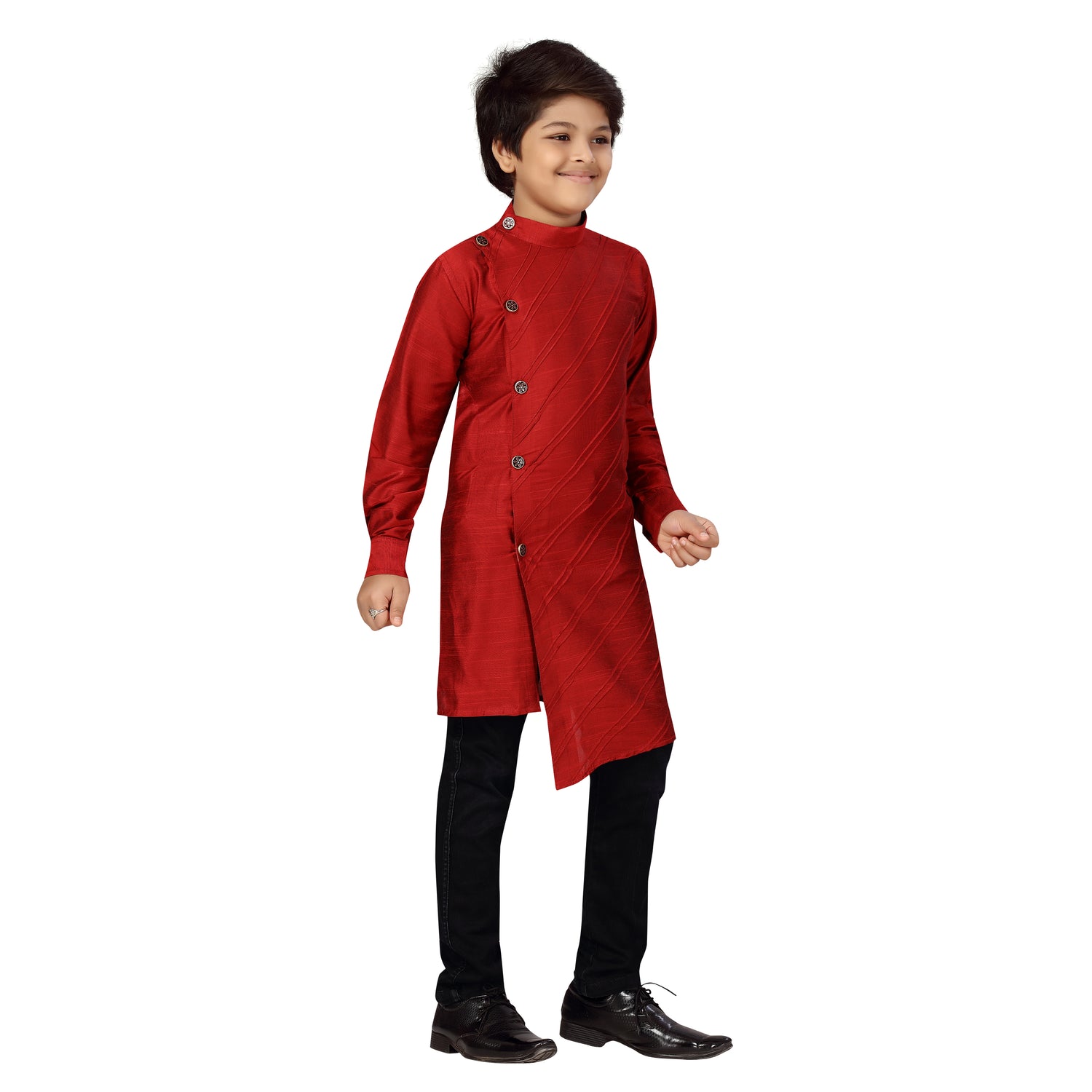 Boys Crosscut Cotton Silk Kurta - Roop Darshan
