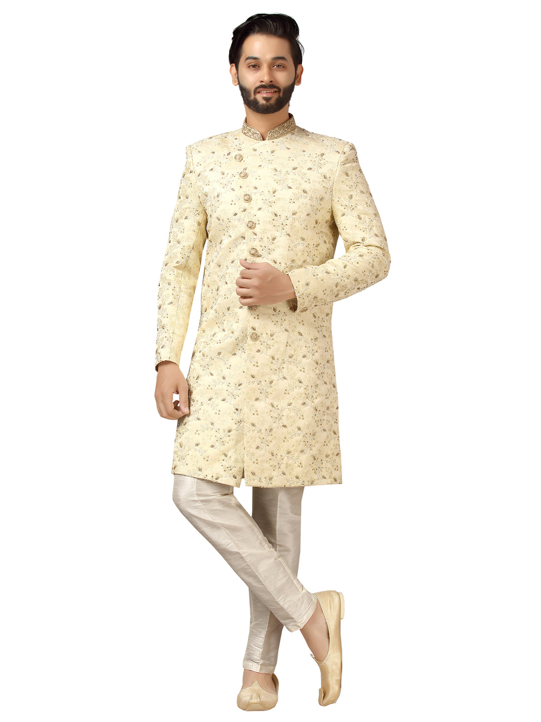 Mens Cross Cut Sherwani Suit - Roop Darshan