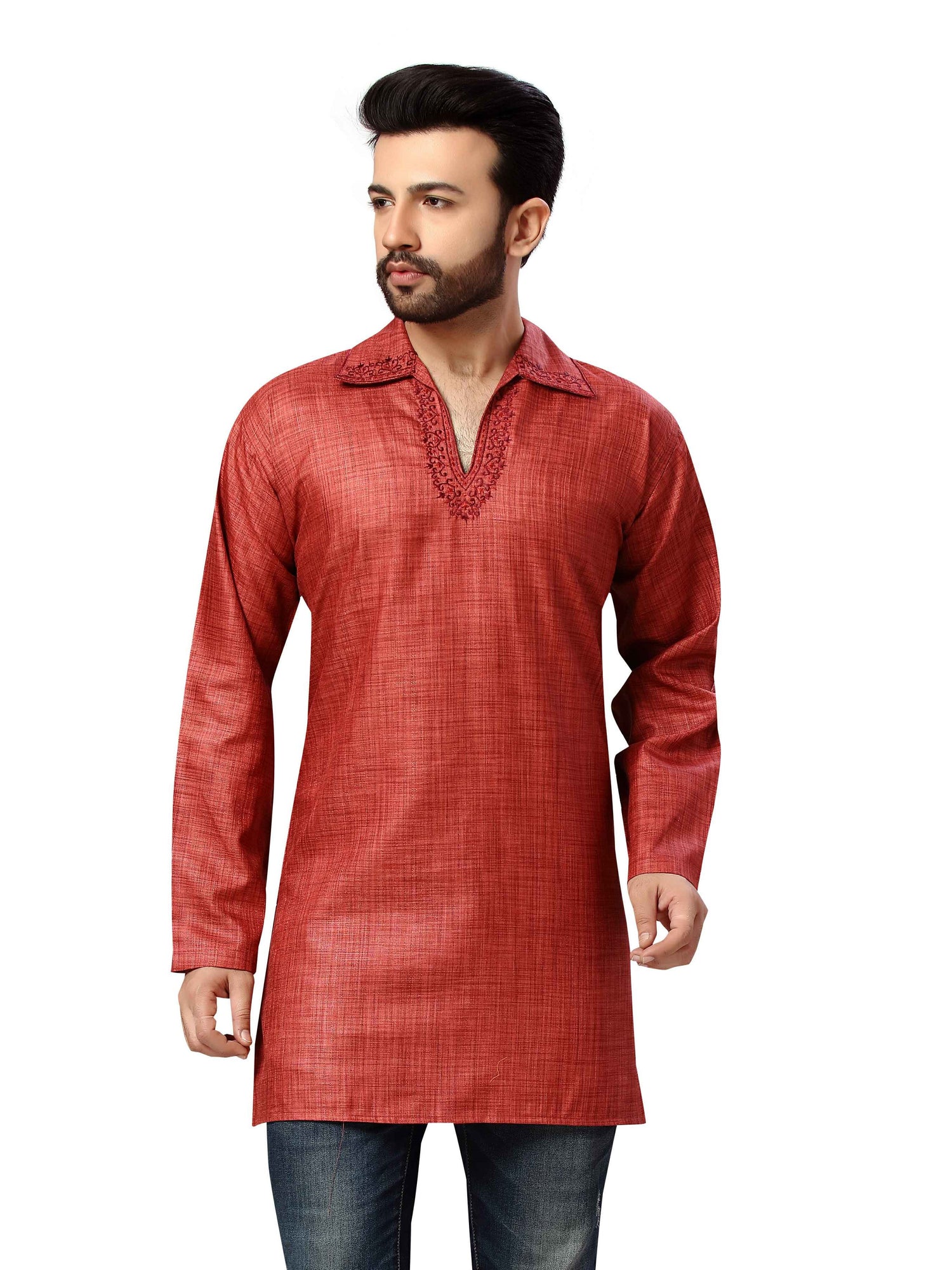 Mens Cotton Silk Kurta - Roop Darshan