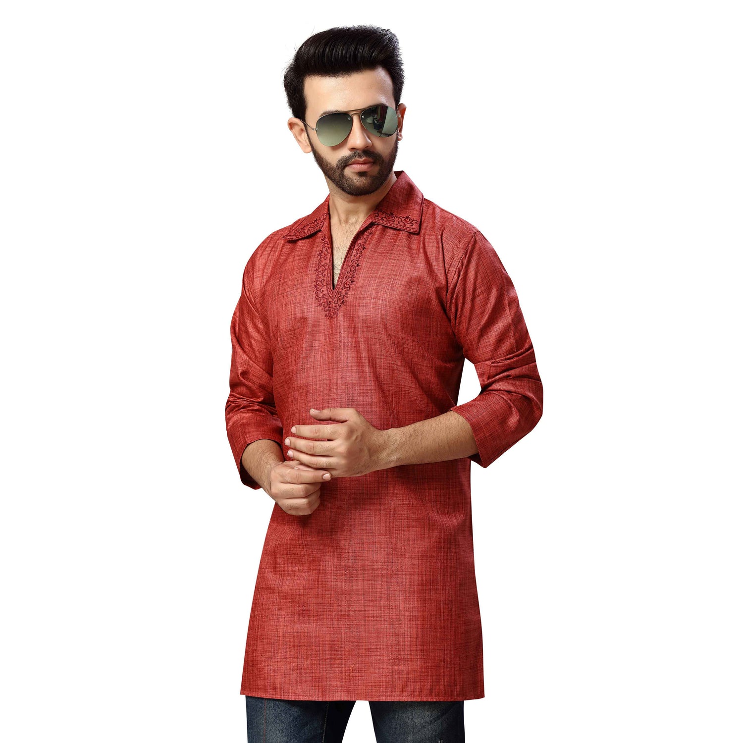 Mens Cotton Silk Kurta - Roop Darshan