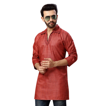 Mens Cotton Silk Kurta - Roop Darshan