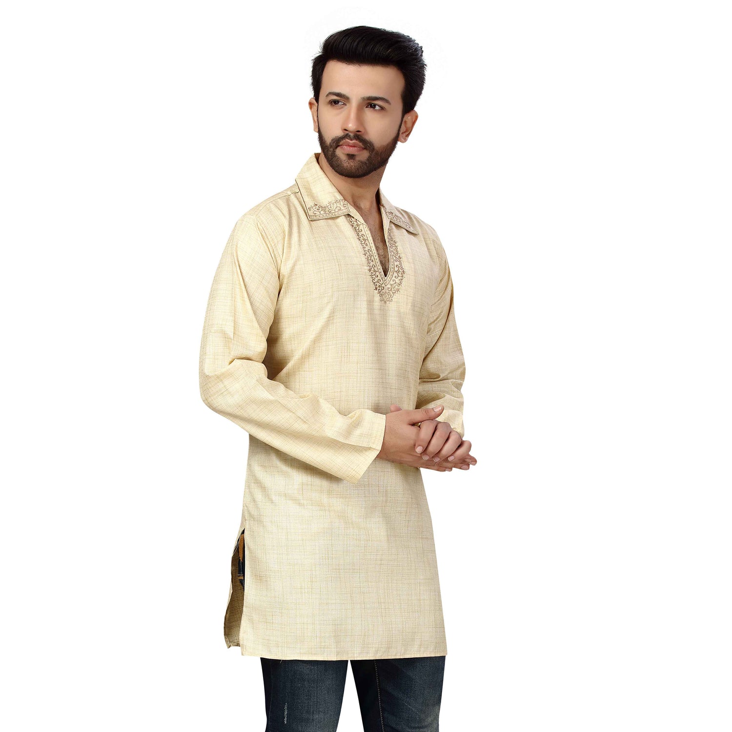Mens Cotton Silk Kurta - Roop Darshan