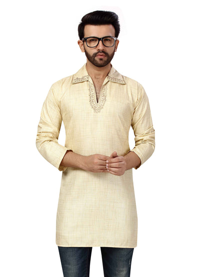 Mens Cotton Silk Kurta - Roop Darshan