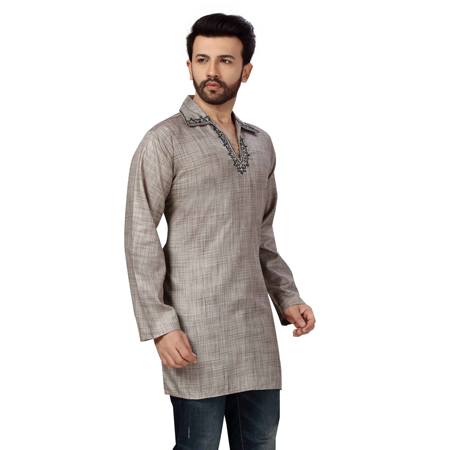 Mens Cotton Silk Kurta - Roop Darshan