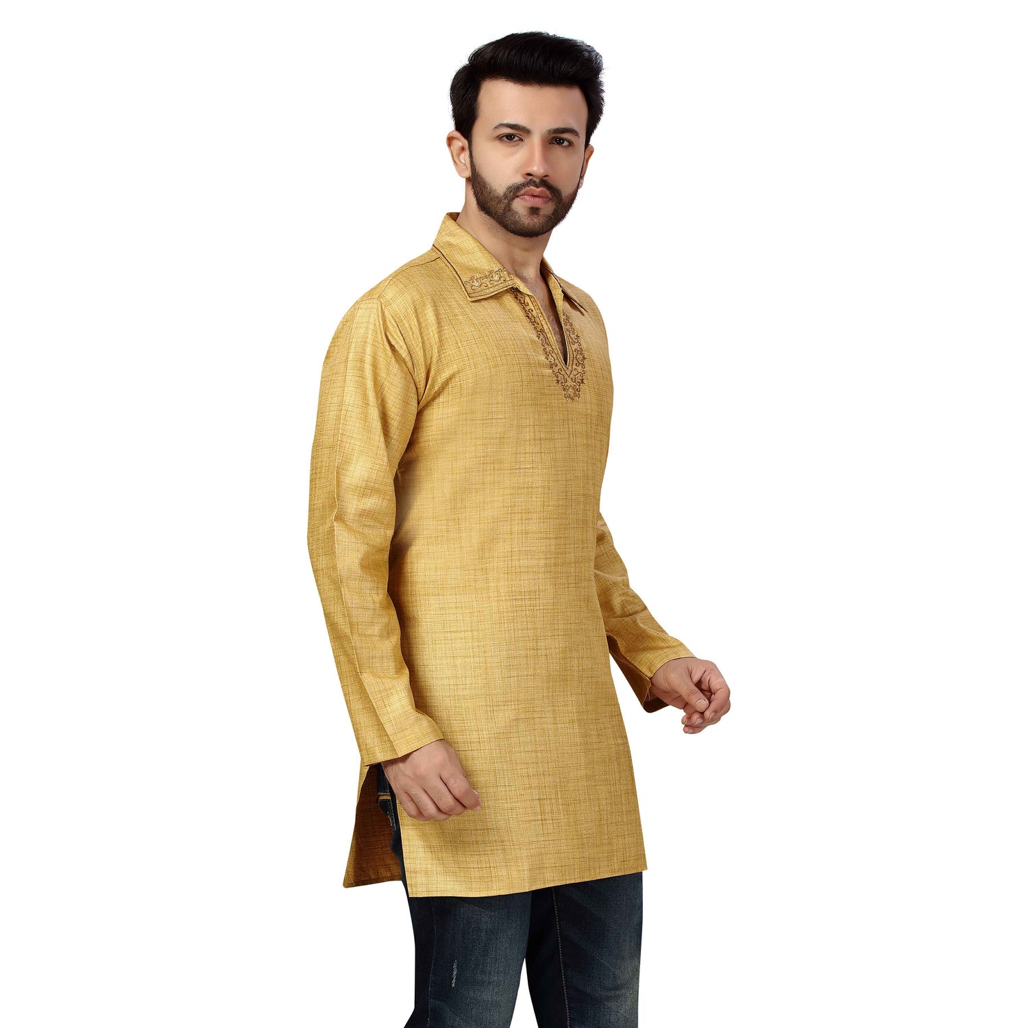 Mens Cotton Silk Kurta - Roop Darshan