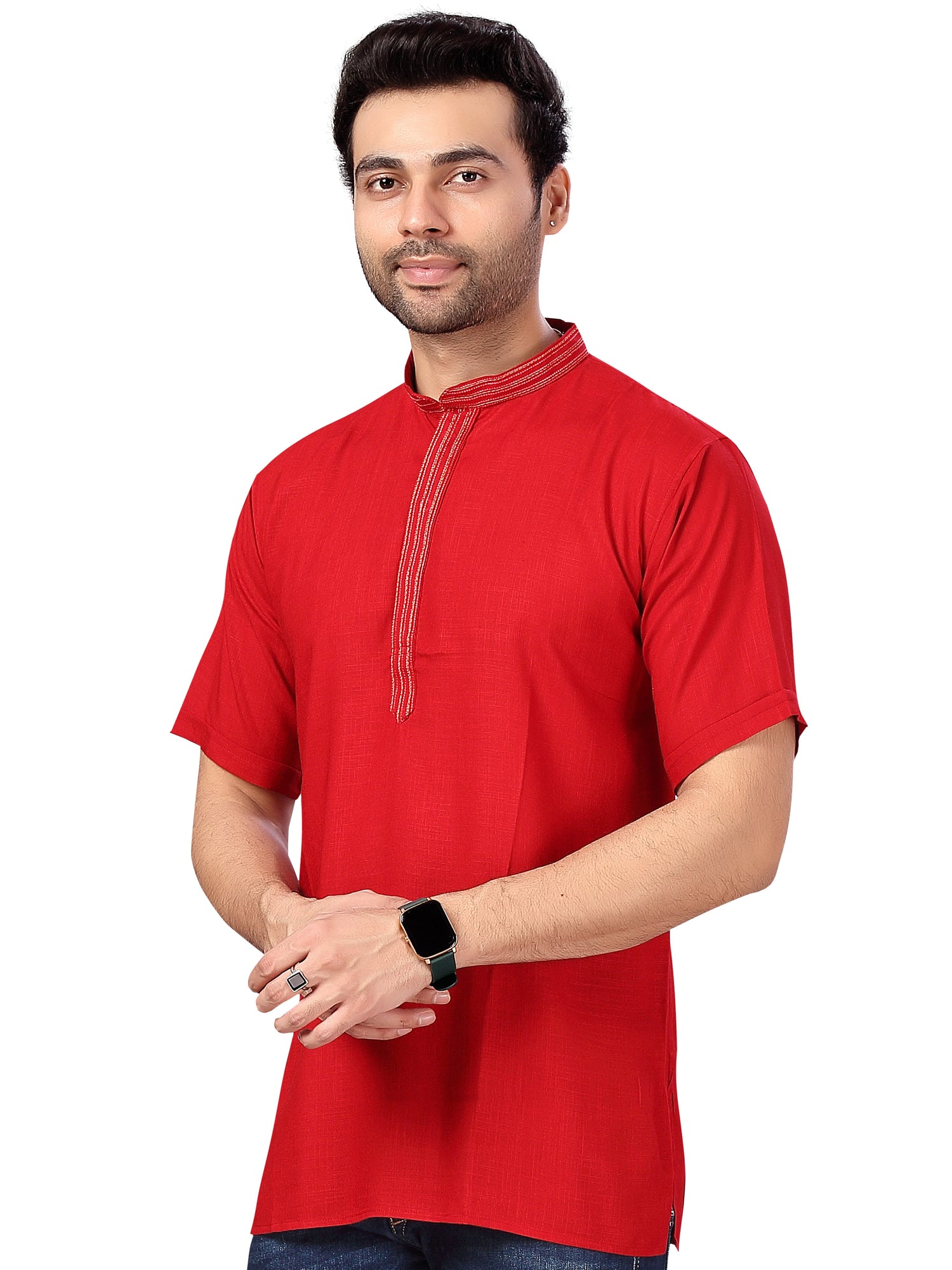 Cotton Silk Embroidered Kurti - Roop Darshan