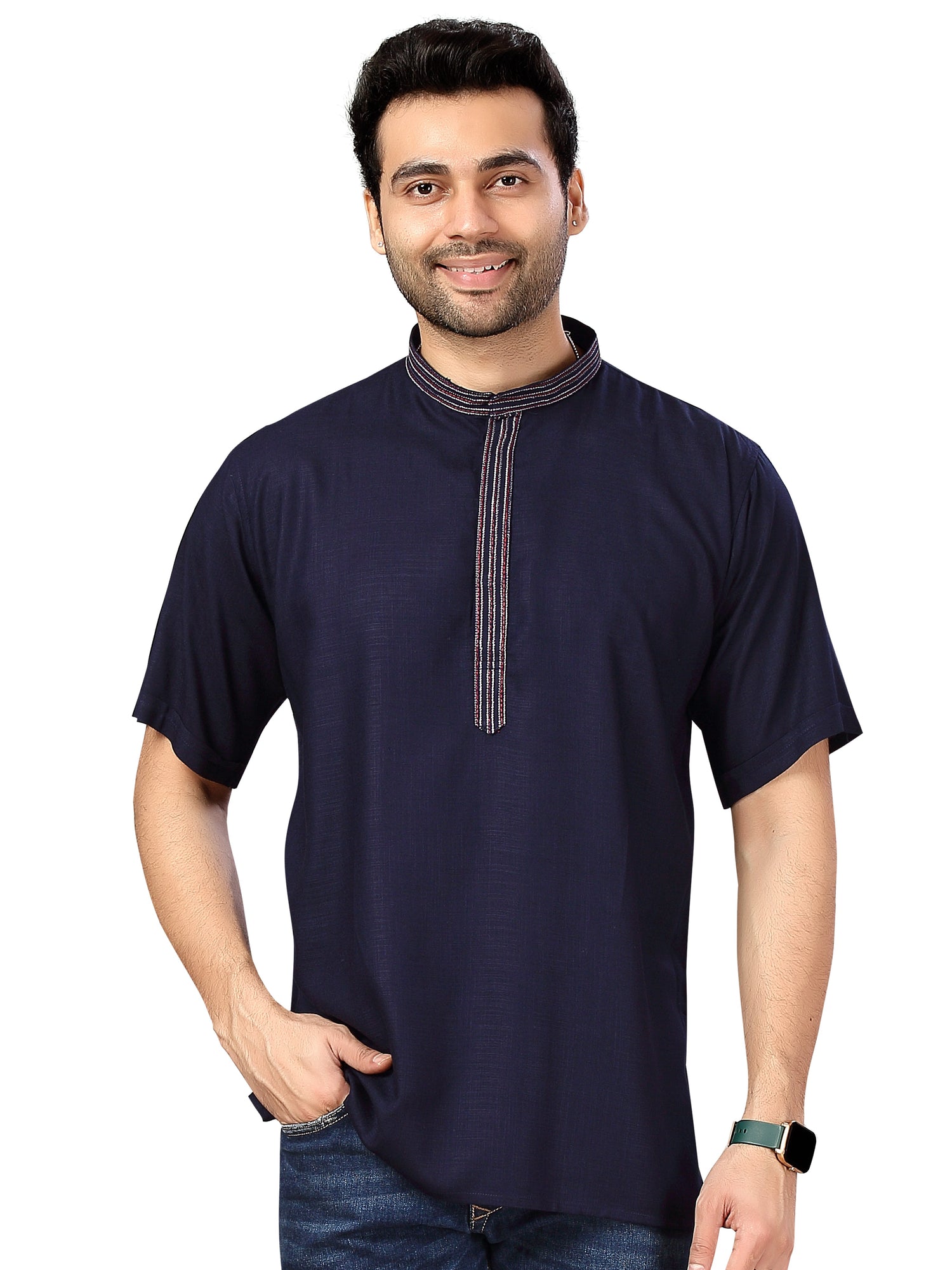 Cotton Silk Embroidered Kurti - Roop Darshan