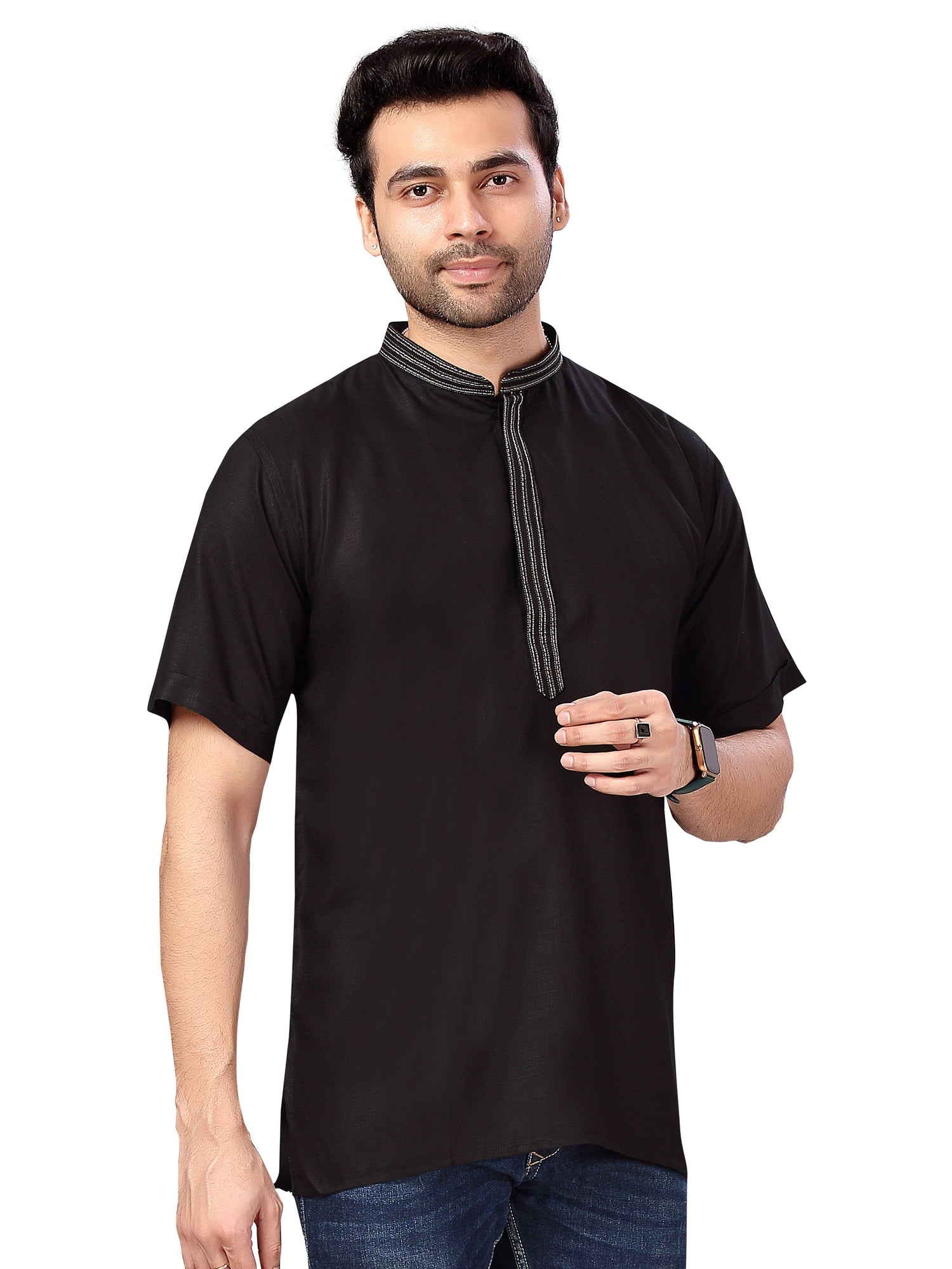 Cotton Silk Embroidered Kurti - Roop Darshan