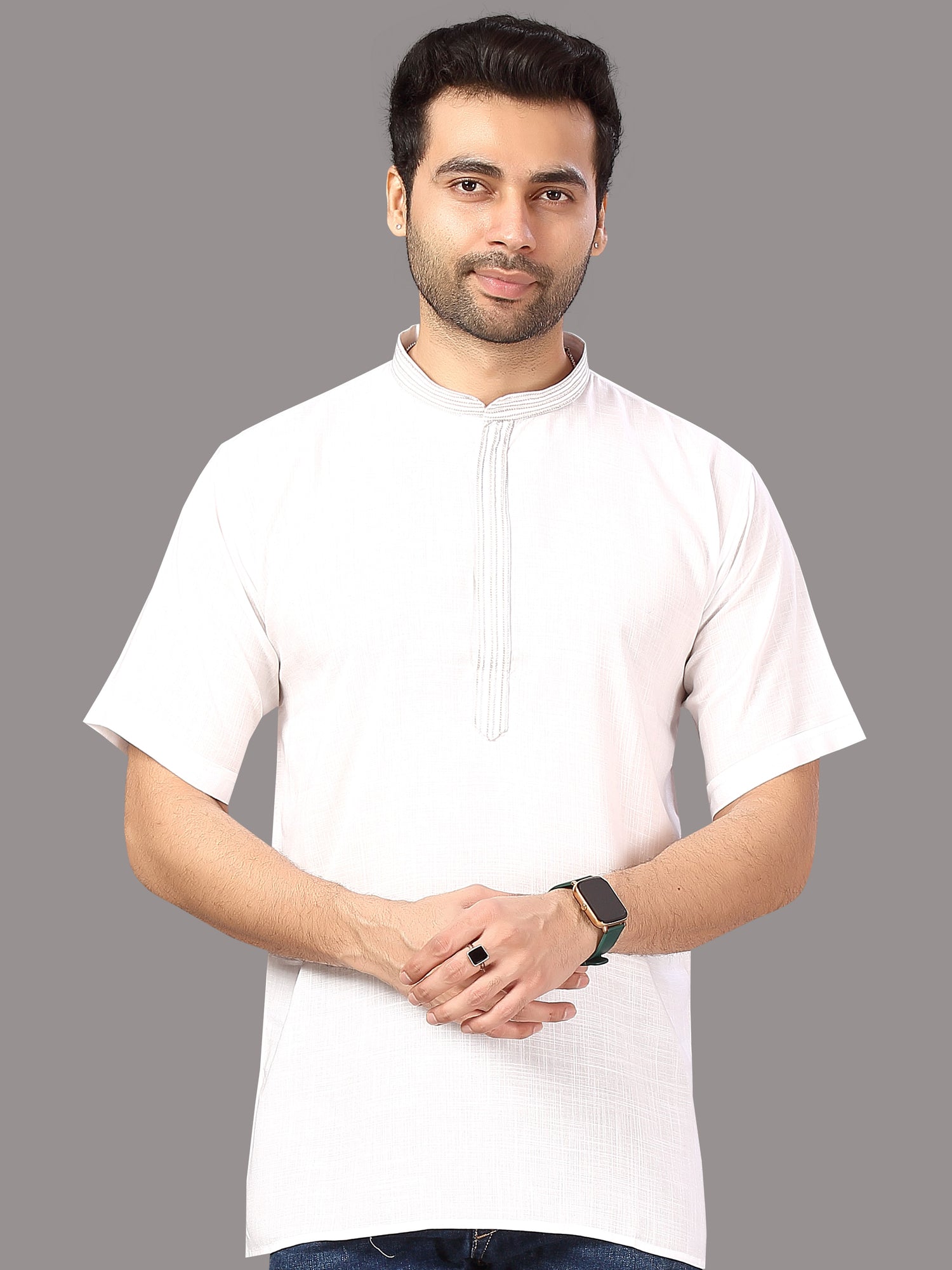 Cotton Silk Embroidered Kurti - Roop Darshan