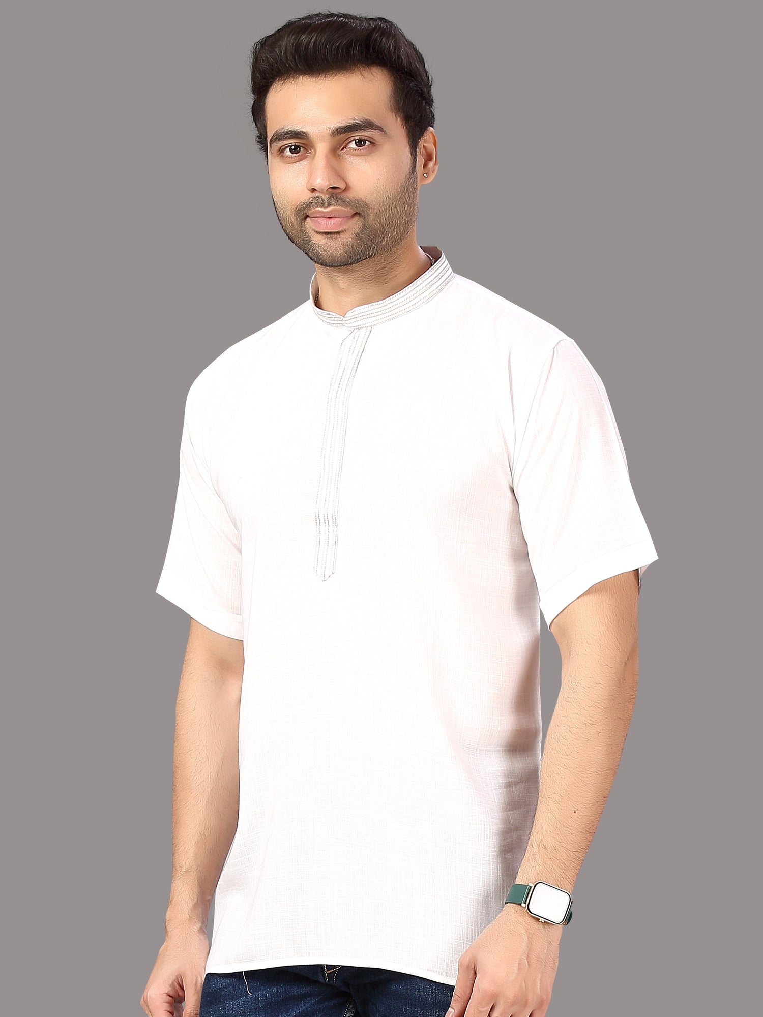 Cotton Silk Embroidered Kurti - Roop Darshan