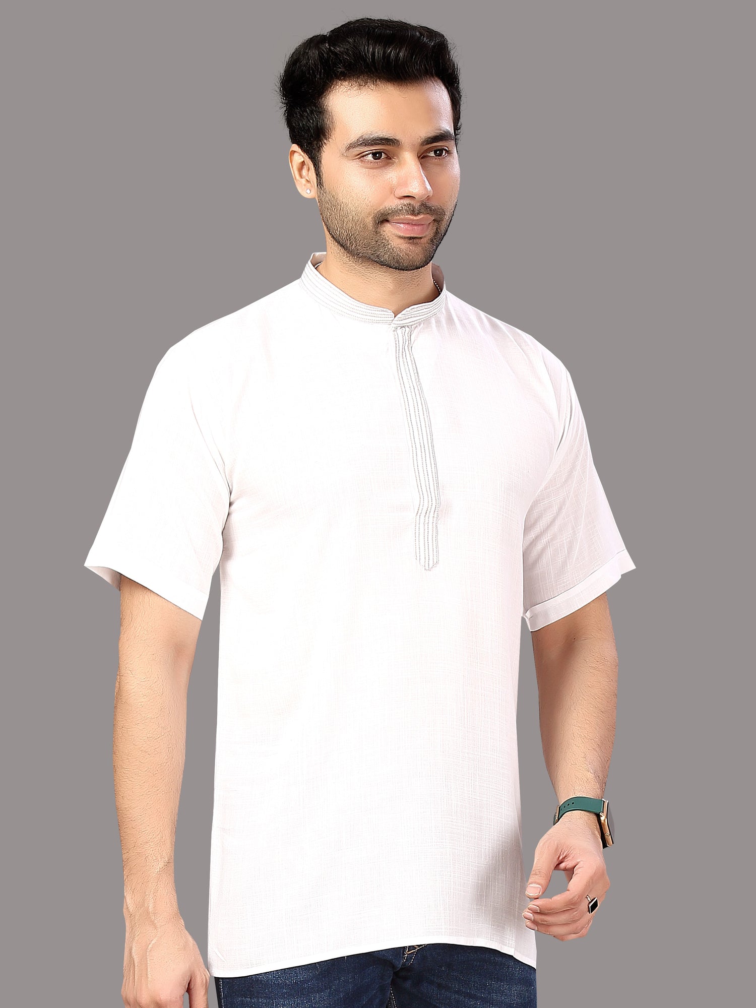 Cotton Silk Embroidered Kurti - Roop Darshan