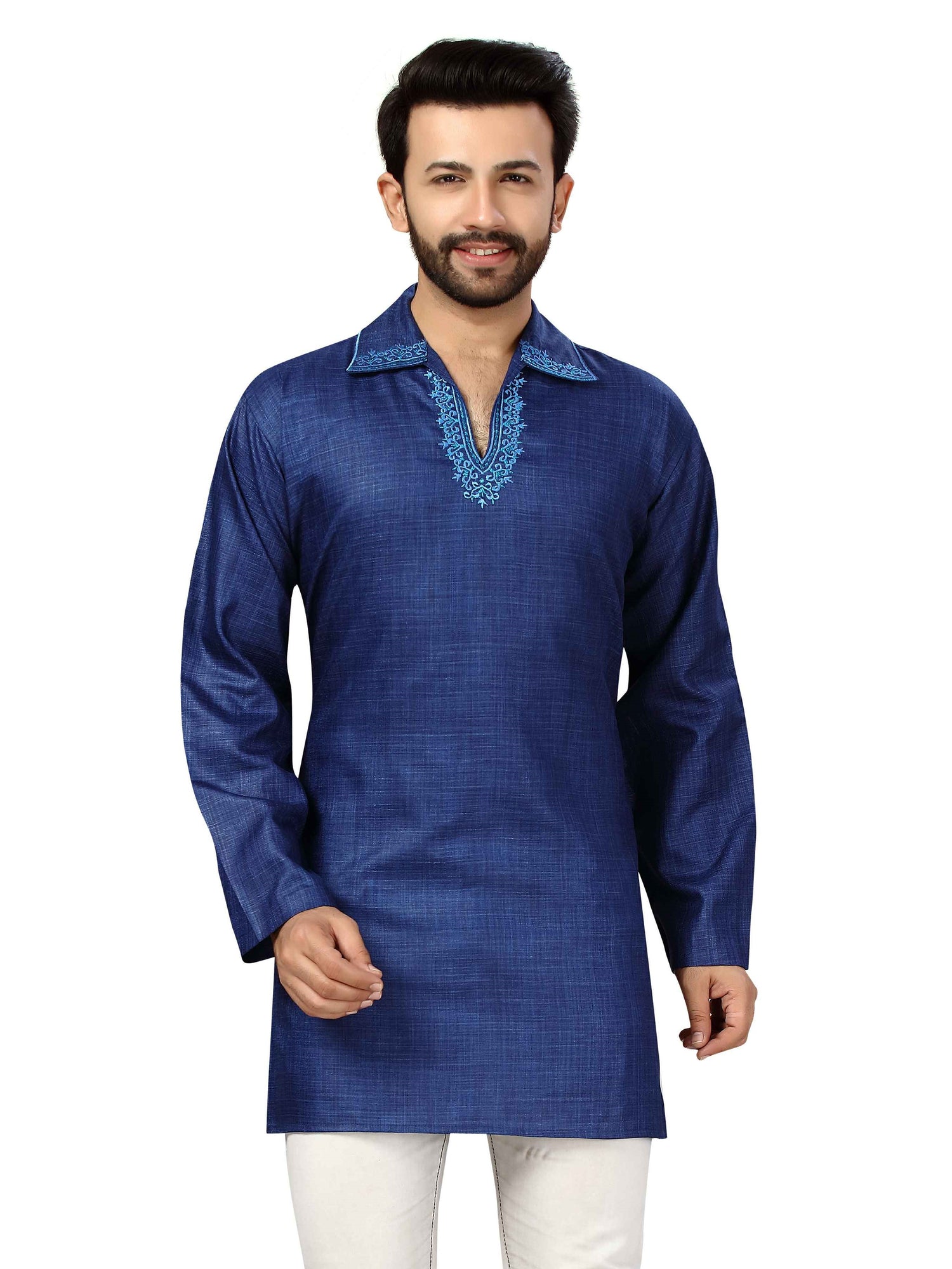 Mens Cotton Silk Kurta - Roop Darshan